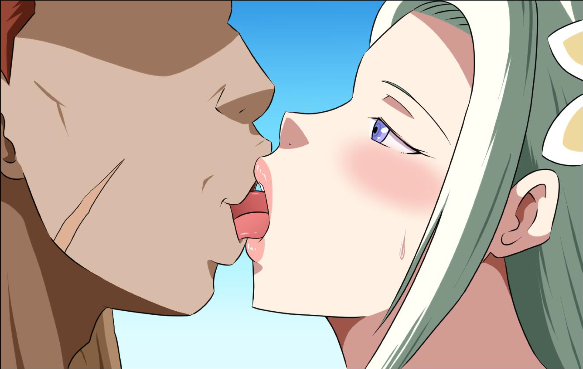 edelgard von hresvelg, fire emblem, fire emblem: three houses, nintendo, 1boy, 1girls, blush, kissing, purple eyes, tongue, tongue kiss, tonsuke, white hair, 