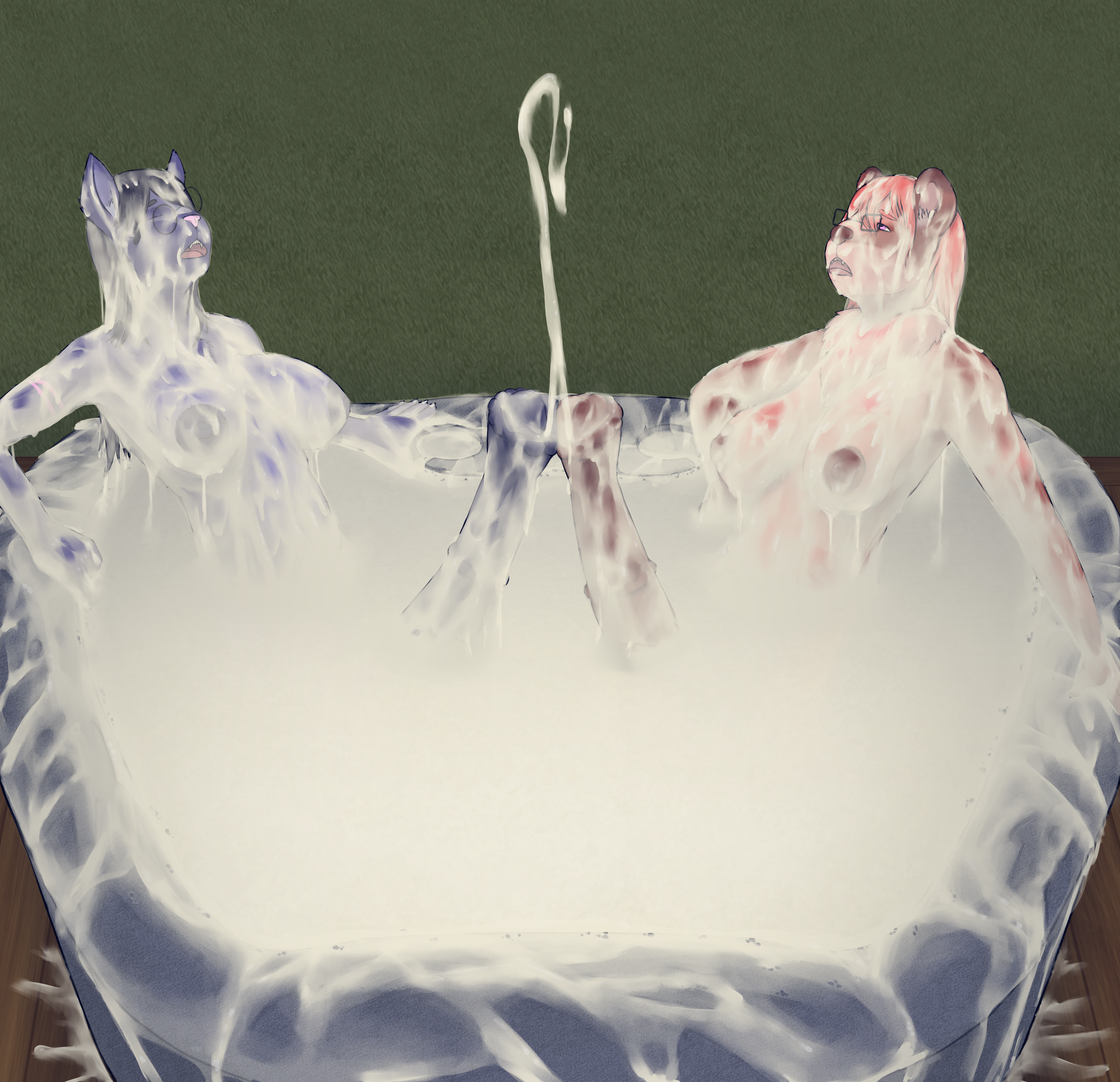 absurd_res animal_genitalia animal_penis anthro areola balls big_breasts big_penis bodily_fluids breasts brown_areola brown_body brown_fur brown_nipples brown_nose brown_penis bukkake chips_savacha cum cum_bath cum_between_breasts cum_covered cum_everywhere cum_in_ear cum_in_mouth cum_inside cum_on_arm cum_on_armpit cum_on_balls cum_on_belly cum_on_body cum_on_breasts cum_on_chest cum_on_ear cum_on_face cum_on_fur cum_on_glasses cum_on_leg cum_on_muzzle cum_on_neck cum_on_nipples cum_on_penis cum_on_shoulder cum_on_tail cum_pool cumshot domestic_cat domestic_ferret duo ejaculation equine_genitalia equine_penis erection excessive_cum excessive_genital_fluids eyewear felid feline felis fur genital_fluids genitals glasses gmad gynomorph gynomorph/gynomorph hair hands-free hi_res hot_tub huge_breasts huge_cock hybrid intersex intersex/intersex katie_kamiya mammal messy mustelid musteline nipples nude orgasm outside penis pink_eyes pink_nose purple_areola purple_body purple_fur purple_hair purple_nipples purple_penis rectangular_glasses round_glasses simultaneous_orgasms sitting stoat tail true_musteline weasel wood
