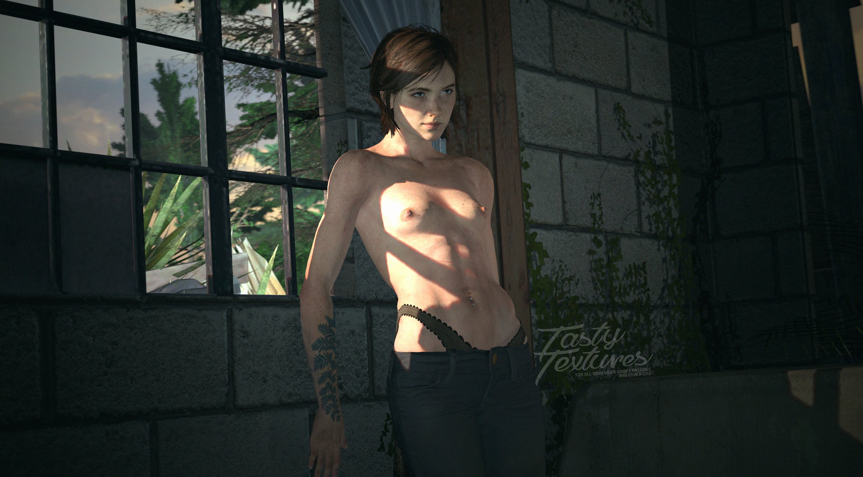 last of us, the last of us 2, 3d, source filmmaker, 1girls, abs, areolae,.....