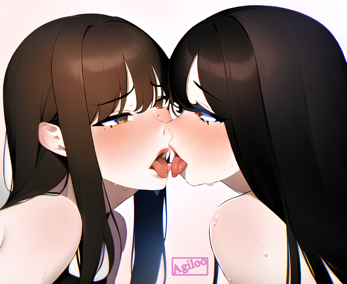 Hentai lesbian kissing фото 59
