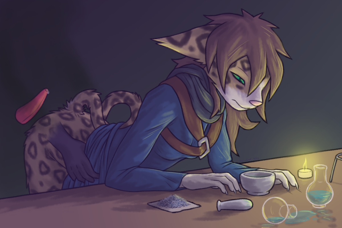 5_fingers against_furniture against_surface against_table alchemist alchemy animal_genitalia animal_penis anthro ass bent_over bethesda_game_studios biped bodily_fluids bottle breasts brown_body brown_fur brown_hair candle cheek_tuft claws clothed clothing clothing_lift container countershading dawnlux digital_media_(artwork) disembodied_hand disembodied_penis dress dress_lift duo erection facial_tuft felid feline female fingers fluffy fluffy_butt fluffy_tail from_behind_position fur furniture genital_fluids genitals grabbed green_eyes hair imminent_rape imminent_sex khajiit ma'isha male mammal markings microsoft morrowind mortar_and_pestle multicolored_body multicolored_fur multicolored_tail oblivion over_table penis pink_nose potion potion_bottle precum questionable_consent sad scarf sex skyrim solo_focus spilled_liquid table tail tail_markings the_elder_scrolls topwear tuft two-tone_body white_body white_fur