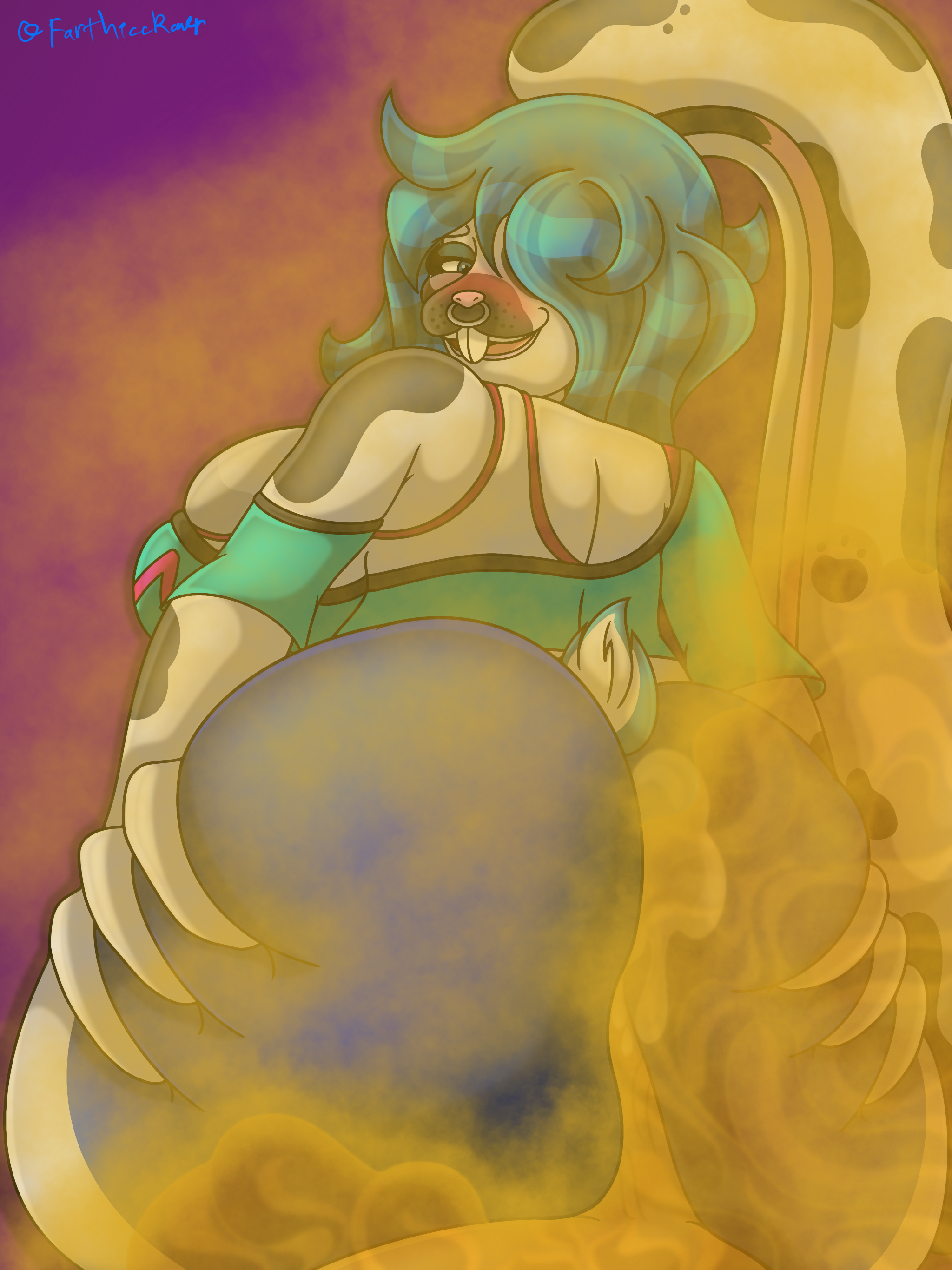 anthro, ass, ass focus, ass grab, big ass, blush, bunny girl, buttjob, cum, cum in ass, fart, fart cloud, fart fetish, farthiccraver, farting, female, furry, gassy, grabbing own ass, penis, smelly, 