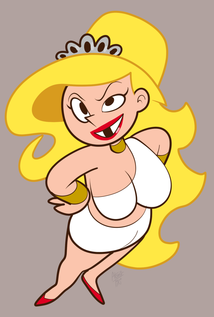 of billy and mandy, 1girls, big breasts, blonde hair, breasts, curvy, eris ...