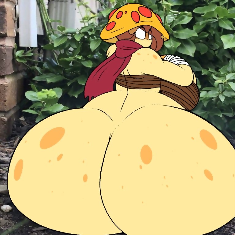 ass, bottomless, breasts, female, fungi fauna, huge ass, mushroom, omegabrawl, tiko (omegabrawl), wide hips, 