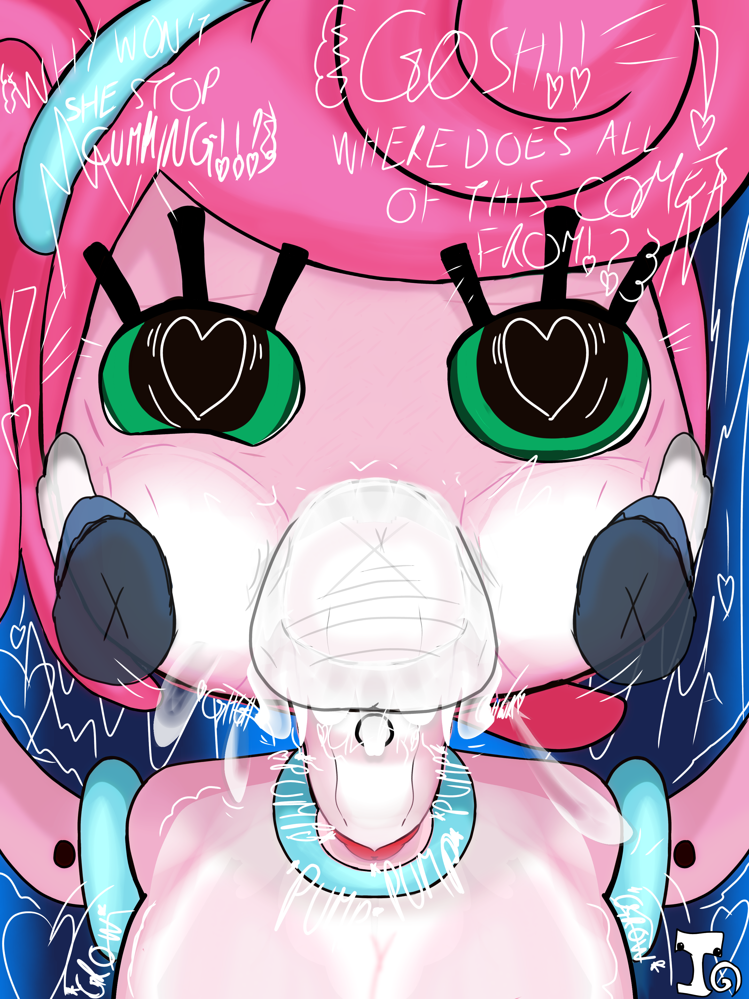 1futa 1girls breast_expansion continuous_ejaculation cum cum_inside cum_inside_mouth deepthroat futanari green_eyes heart-shaped_pupils mommy_long_legs overflow overflowing_cum pink_body pink_hair poppy_(poppy_playtime) poppy_playtime pumping_cum self_upload tagme