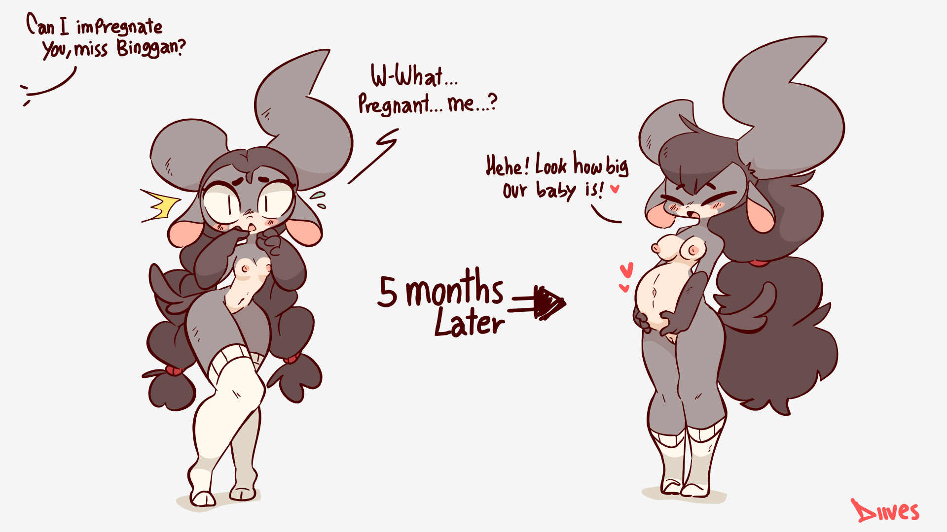 diives, oc, unknown character, color, colored, tagme, pregnant.