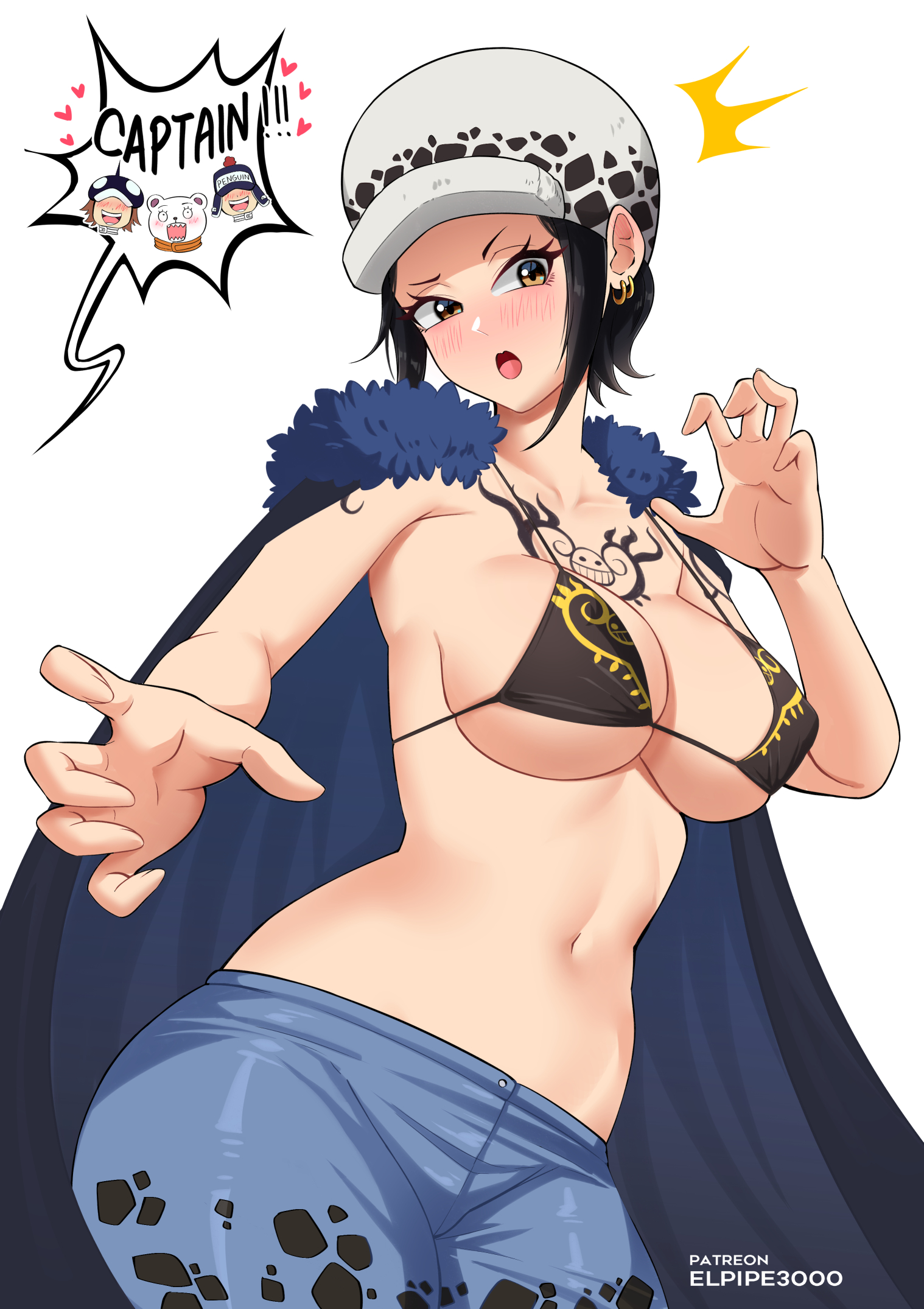 Rule34 - If it exists, there is porn of it  bepo, penguin (one piece),  shachi (one piece), trafalgar law  7077355