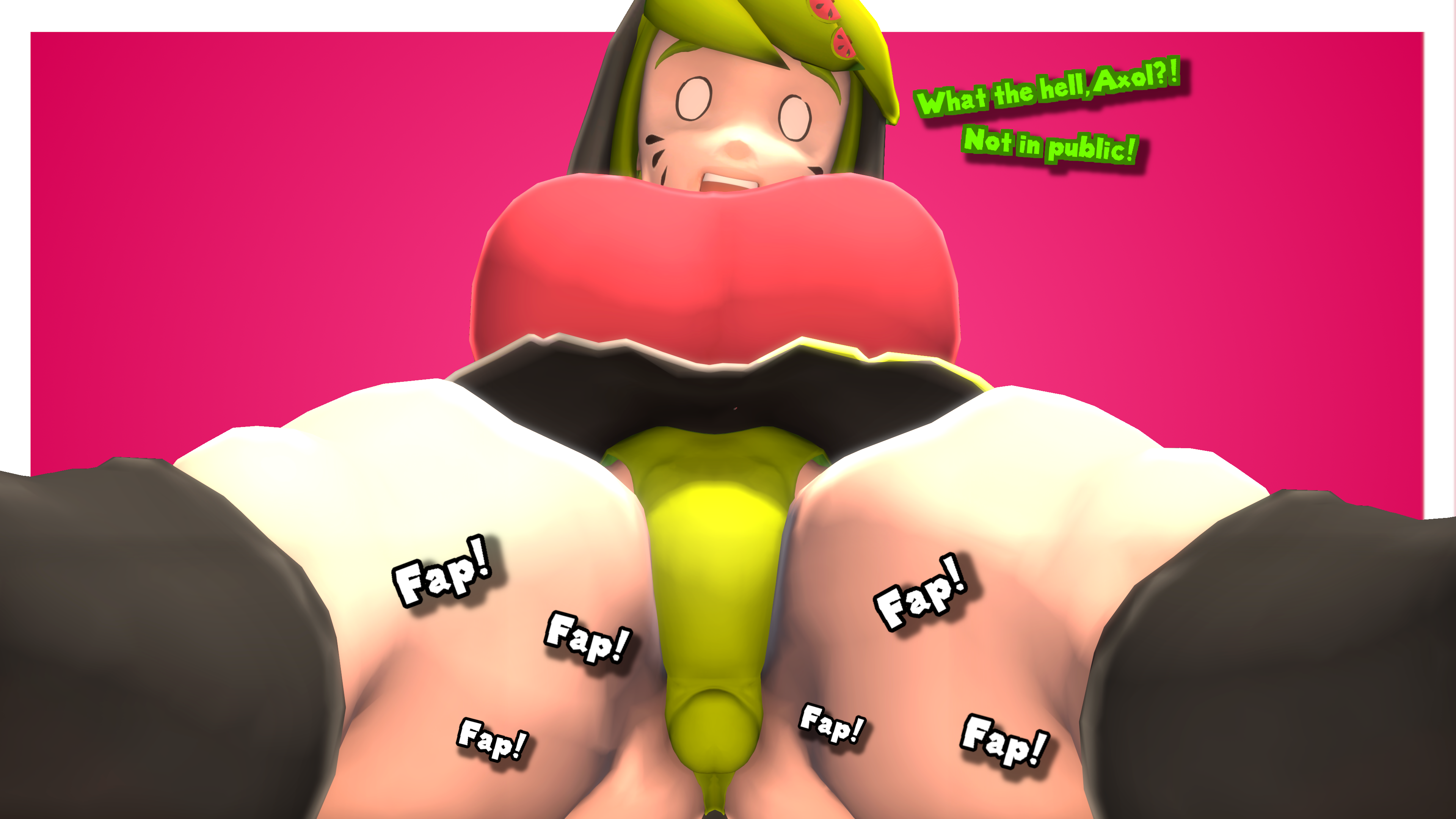 3d anus_bulge ass big_ass big_breasts breasts fapping female female_only idiotboxangel low-angle_view masturbation melony_(smg4) panties pantyshot pantyshot_(standing) pov pov_crotch shocked_expression smg4 upskirt viewed_from_below