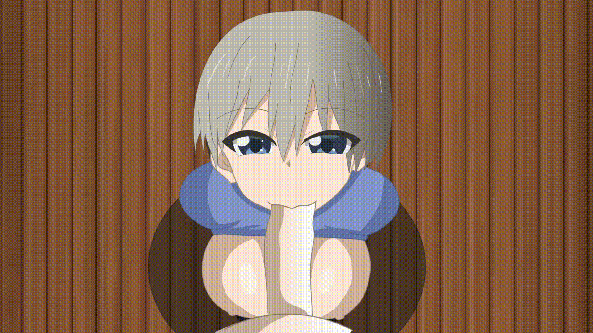 uzaki hana, uzaki-chan wa asobitai!, animated, loop, 1boy, 1girls, big brea...