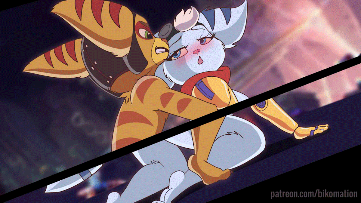 bikomation, ratchet, ratchet and clank, ratchet and clank: rift apart, ratchet and clank rift apart, animated, animated gif, digital media (artwork), frame by frame, anthro, anthro on anthro, anthro penetrated, anthro penetrating, cum, cum in ass, cyborg, doggy style, female, female penetrated, green eyes, lombax, looking pleasured, male, male/female, male penetrating, male penetrating female, mammal, penetration, penis, rivet (ratchet and clank), robot, sex, straight, tail, teeth, teeth clenched, 