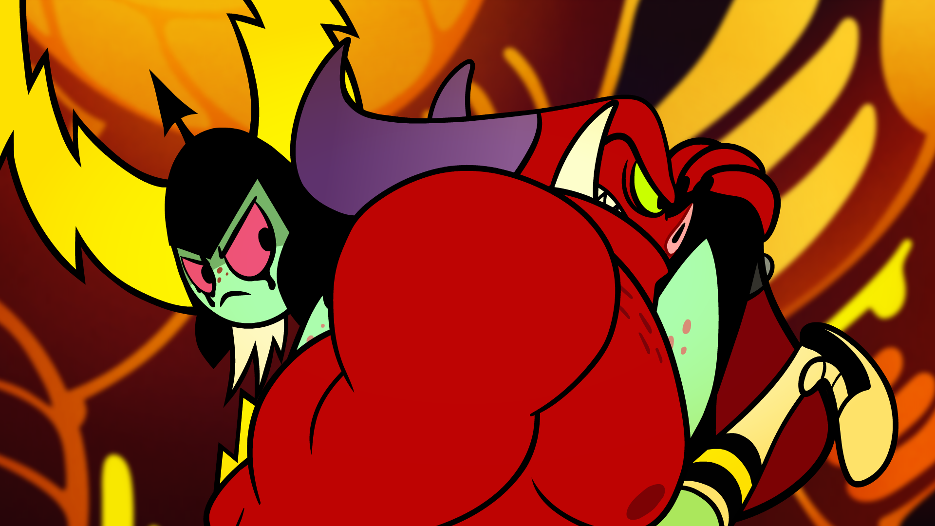 zone, lord dominator, disney, wander over yonder, 1boy, 1girls, angry, ass,...