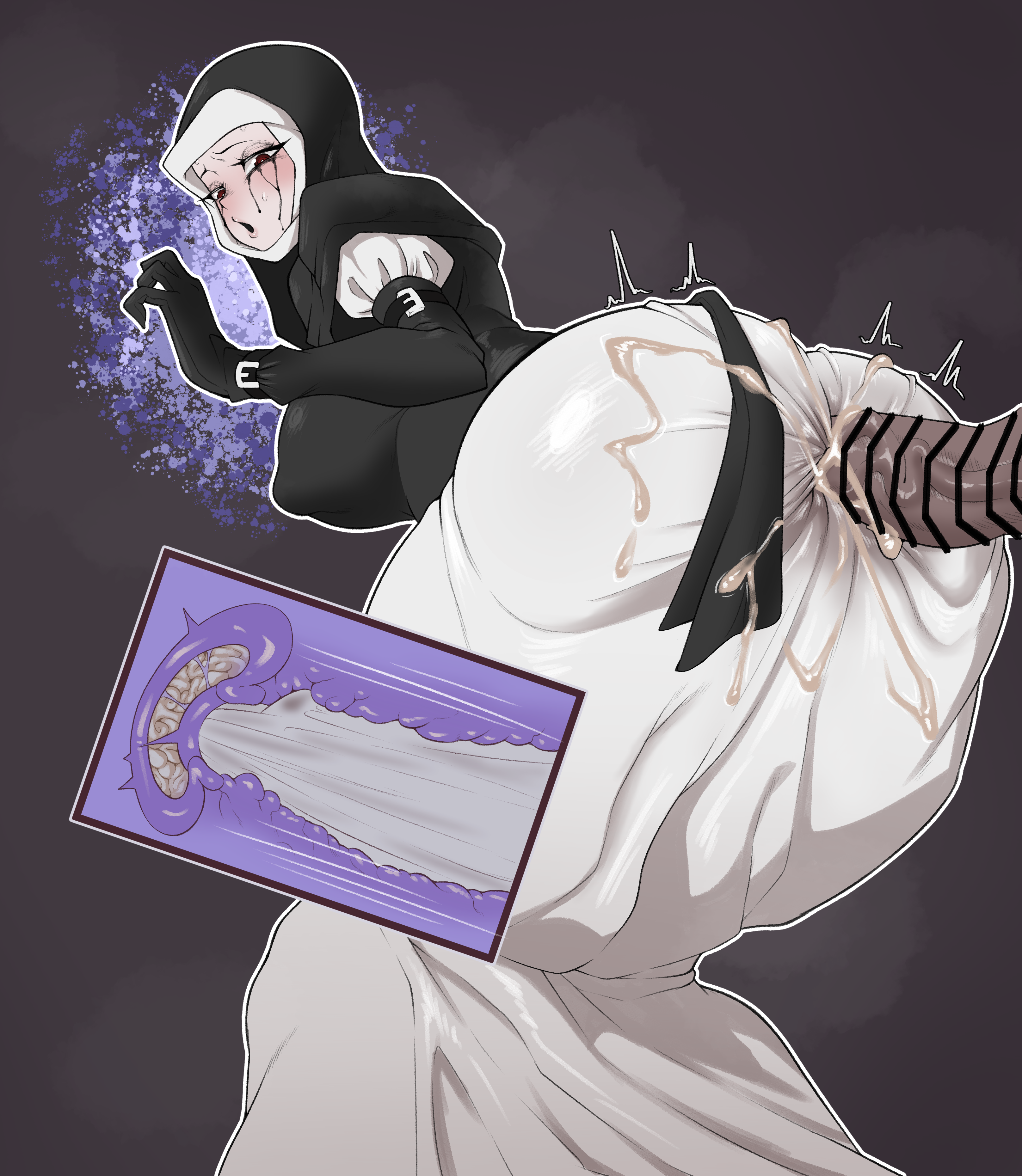 1boy 1girls anal anal_sex anal_through_clothes artist_request ass big_ass big_butt byme byme_(bymetalala) censored censored_penis clothed clothed_penetration cum cumming cumming_while_penetrating elden_ring elden_ring_nightreign female fromsoftware fucked_through_clothes fucked_through_dress fucked_through_skirt highres hood large_ass large_butt male nun nun's_habit nun_outfit penetration penetration_through_clothes sex sex_through_clothes undertaker_(nightreign)