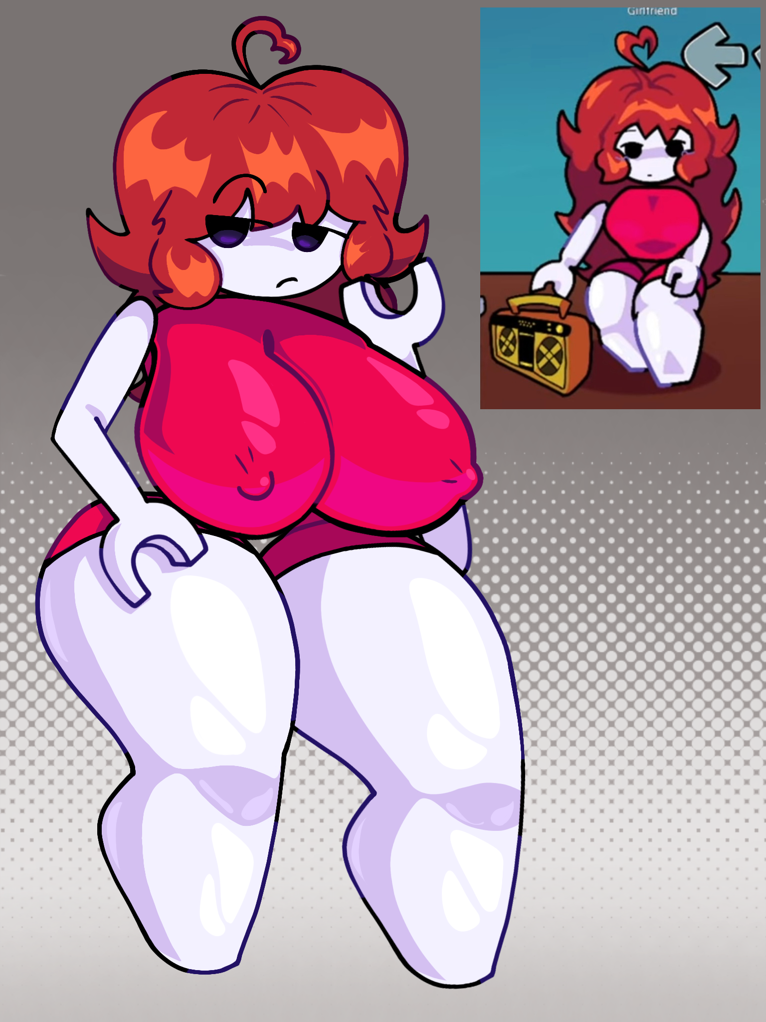 1girls ass auburn_hair big_breasts breasts breasts_bigger_than_head friday_night_funkin friday_night_funkin_mod girlfriend_(friday_night_funkin) girlfriend_(mods) nipple_bulge padvohz reference_image roblox robloxian self_upload tagme thick_thighs thighs