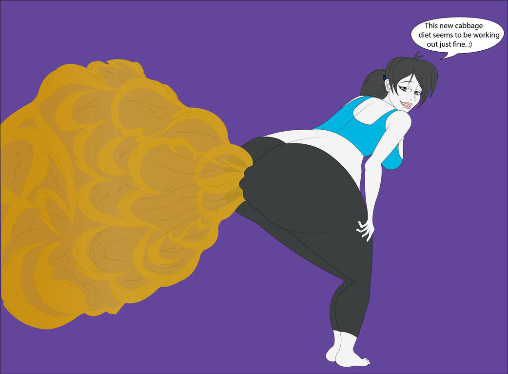 wii fit trainer, speech bubble, ass, big ass, big butt, bubble butt, fart, fart cloud, leggings, 