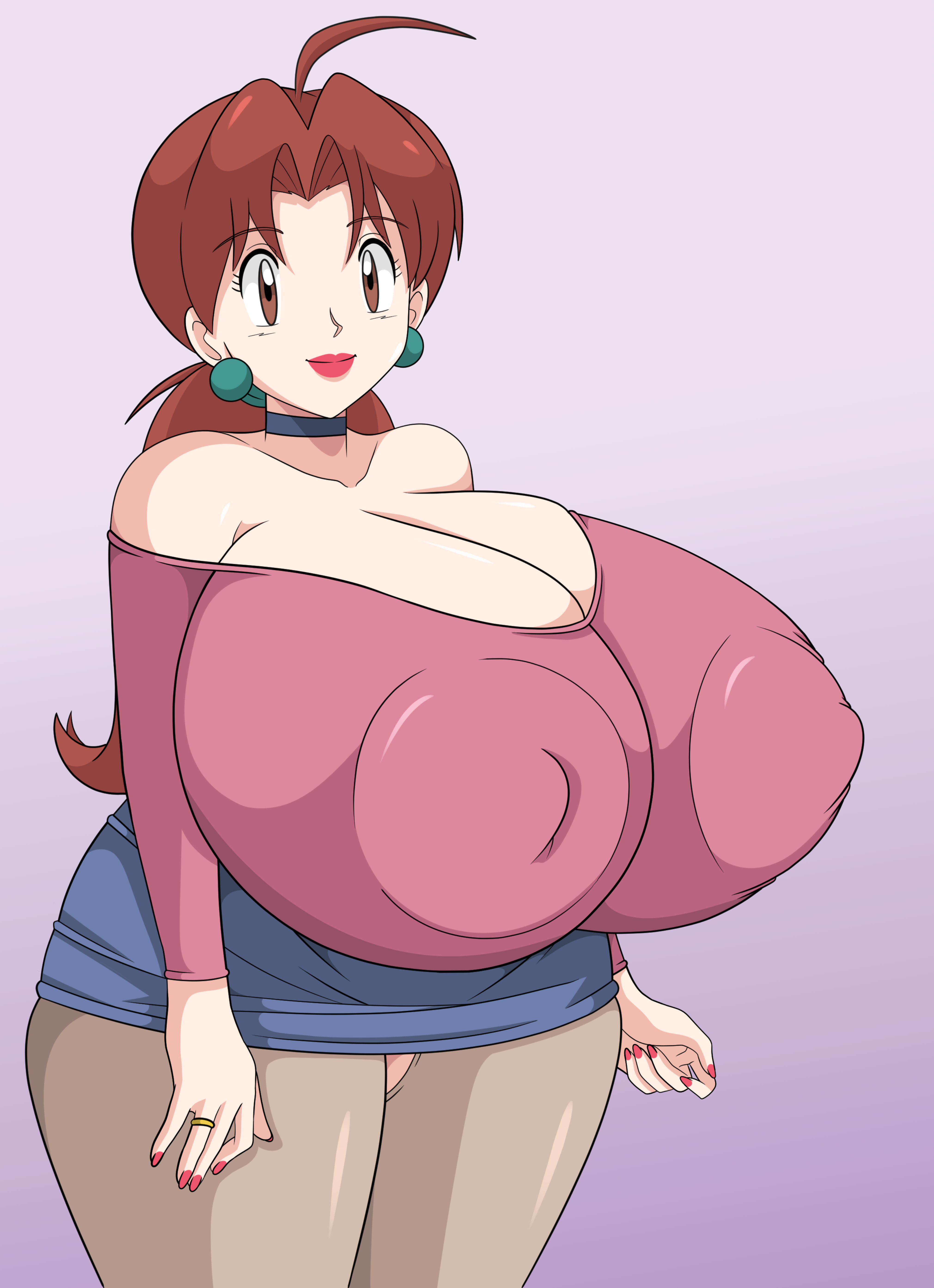 toshiso, delia ketchum (pokemon), gigantic breasts, huge breasts, milf, pokemon, 