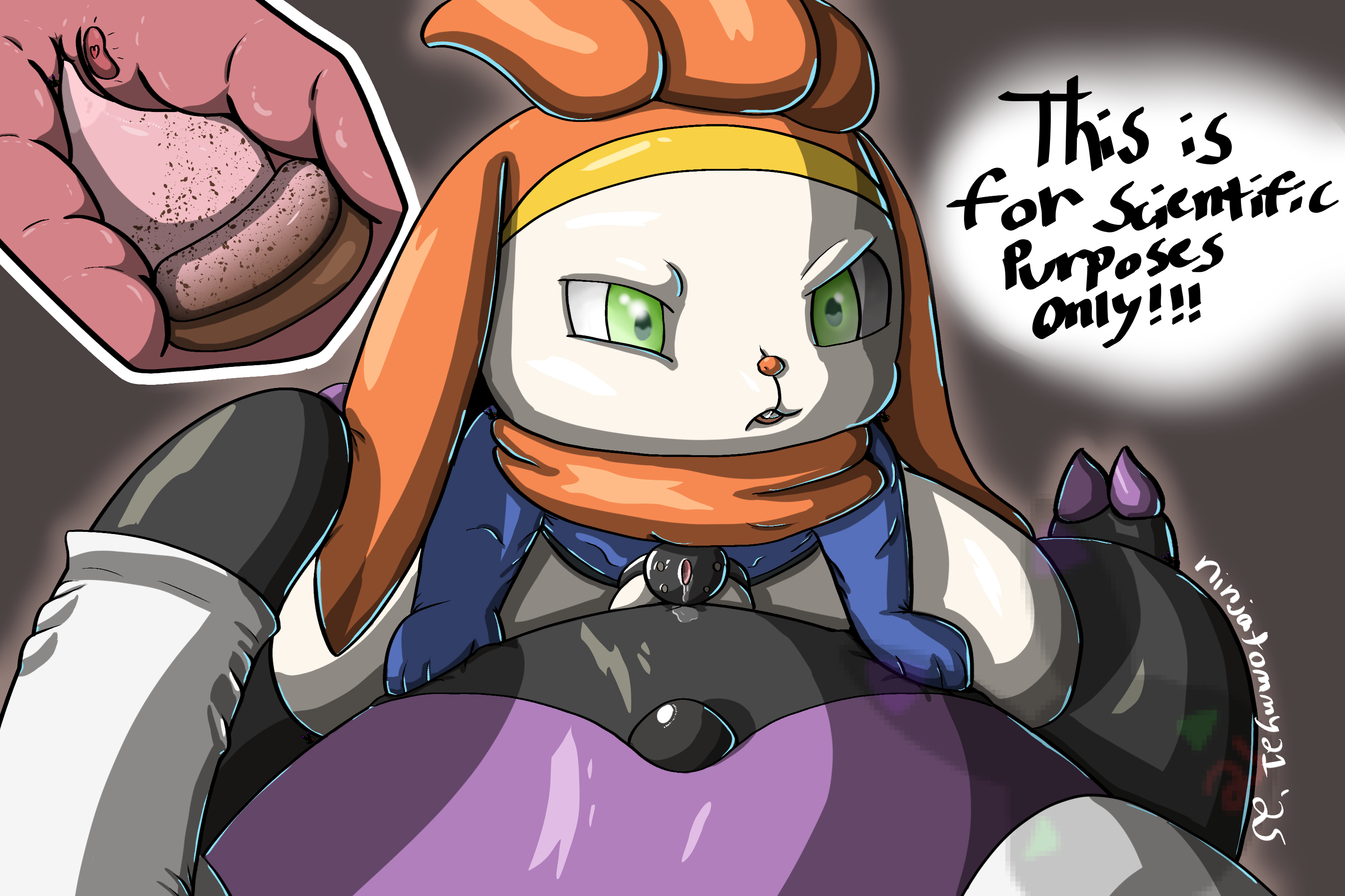 2025 anal anal_sex anthro balls bodily_fluids chastity_cage chastity_device clothed clothing cowgirl_position digital_drawing_(artwork) digital_media_(artwork) duo english_text erection first_person_view from_front_position generation_3_pokemon generation_8_pokemon genital_fluids genitals green_eyes grumpig hi_res internal internal_anal lagomorph leporid male male/male male_penetrated male_penetrating male_penetrating_male mammal ninjatommy21 nintendo on_bottom on_top open_mouth partially_clothed penetration penis pokemon pokemon_(species) precum rabbit raboot sex simple_background speech_bubble text