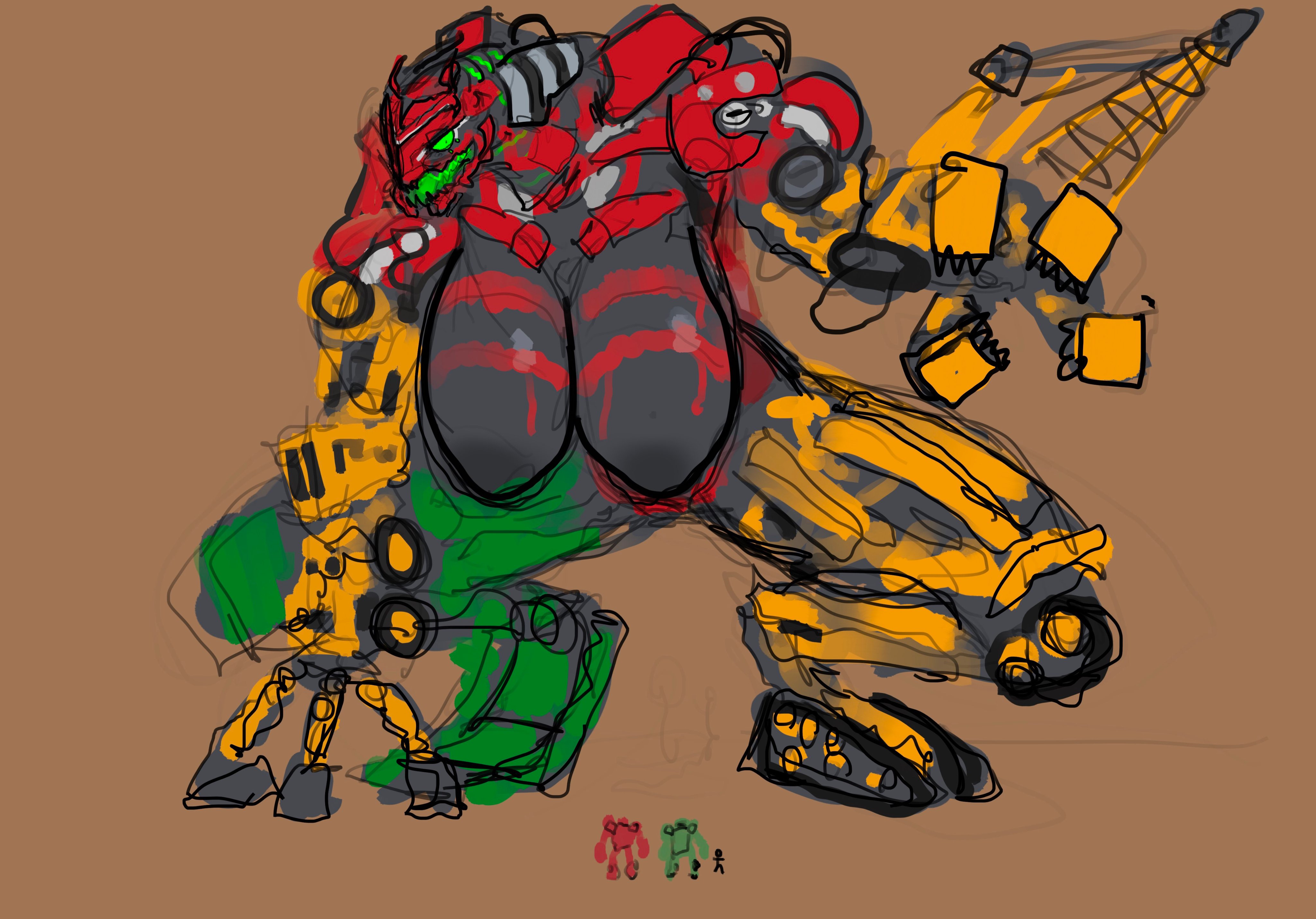 devastator, transformers, rule 63, breasts, breasts out, giantess, massive ...