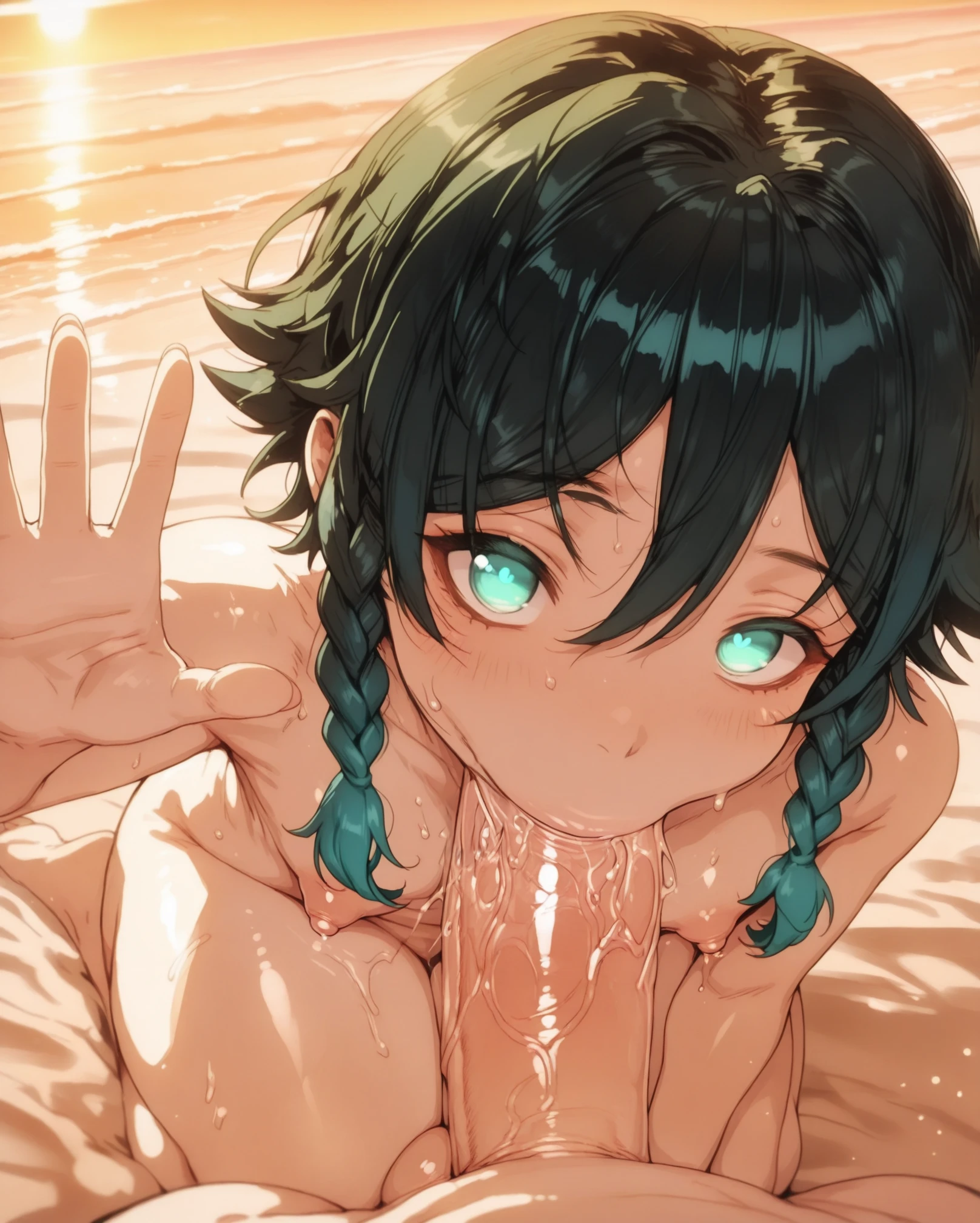 ai_generated big_ass big_belly big_thighs deepthroat femboy femboy_focus femboy_only genshin_impact hoyoverse huge_ass huge_thighs male only4you onlyforyou throat_fuck venti_(genshin_impact) voluptuous voluptuous_body voluptuous_femboy wide_hips yaoi