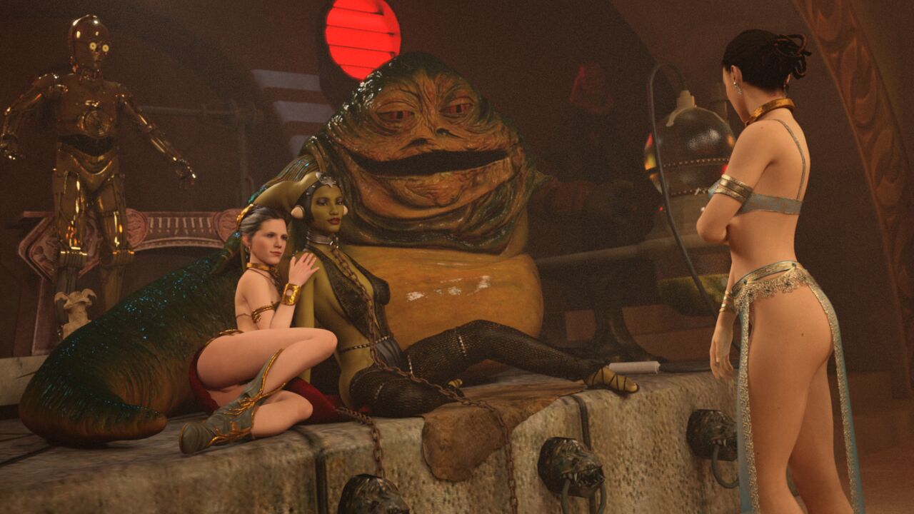 Rule34 - If it exists, there is porn of it / c-3po, hutt, jabba the hutt,  oola, padme amidala, princess leia organa, salacious crumb, slave leia /  5491755