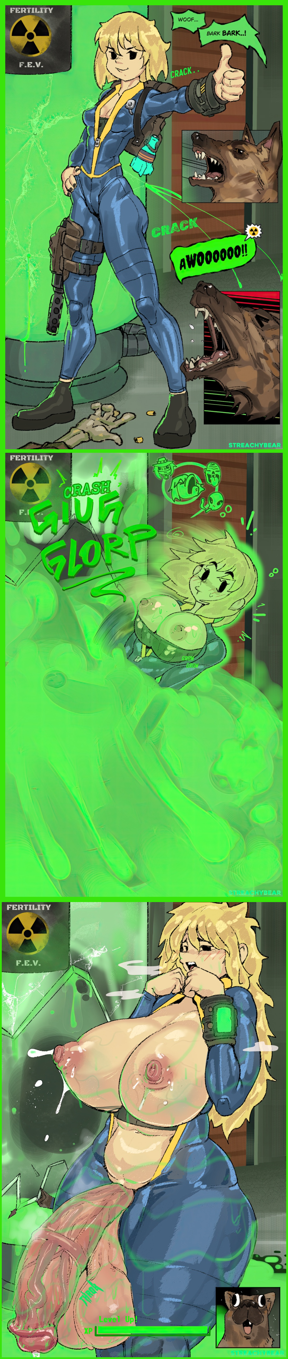 absurd_res accident accidental_transformation ball_growth bared_teeth barking big_breasts big_penis blush bodily_fluids boots breast_expansion breasts bullet_casing canid canine canis clothing corpse cracks domestic_dog expansion fallout female female_to_futa feral footwear futa_transformation futanari gameplay_mechanics gender_transformation genital_fluids genital_growth genitals german_shepherd gesture glorp growth gynomorph hair hair_growth hand_gesture hazard_symbol herding_dog herm hi_res howl huge_breasts huge_cock human hyper hyper_breasts hyper_genitalia hyper_penis intersex leaking level_up long_image mammal microsoft milk mtg_crossgender muscle_growth mutant_humanoid nuka-cola nuka-cola_quantum onomatopoeia pastoral_dog penis penis_growth pip-boy precum radiation_symbol radioactive radioactive_waste rule_63 shoes skinny solo sound_effects streachybear symbol tall_image text thick_thighs thigh_growth throbbing thumbs_up toxic_waste transformation unzipped_bodysuit vault_girl vault_suit vein veiny_breasts warning watermark weight_gain