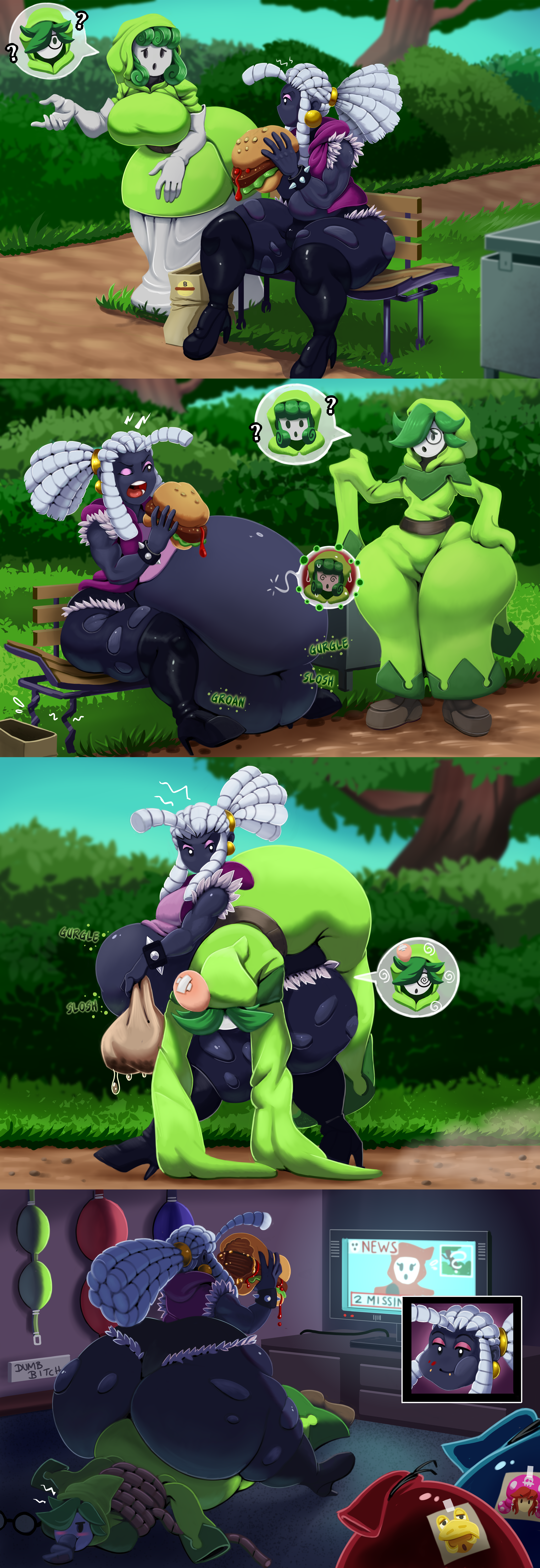 1girls 2boys adam_(mobiustheice) ass ass_expansion big_ass big_belly big_breasts bob-omb boots bra bronzebanana burger chip_(mobiustheice) clover_(mobiustheice) condom digestion digestion_noises dominant_femboy eating fat_ass female female_prey femboy femboy_pred femboydom filled_condom green_hoodie high_heel_boots high_heels hoodie huge_ass huge_breasts implied_cock_vore male male_pred massive_ass multiple_prey no_dialogue open_mouth pantyhose park park_bench post-vore post-vore_weight_gain punk punk_adam punk_boy punk_femboy sequence short_shorts shorts shy_gal shy_guy sitting sitting_on_person thick_thighs torn_pantyhose unwilling_prey voluptuous voluptuous_female voluptuous_prey vore vore_belly weight_gain white_hair