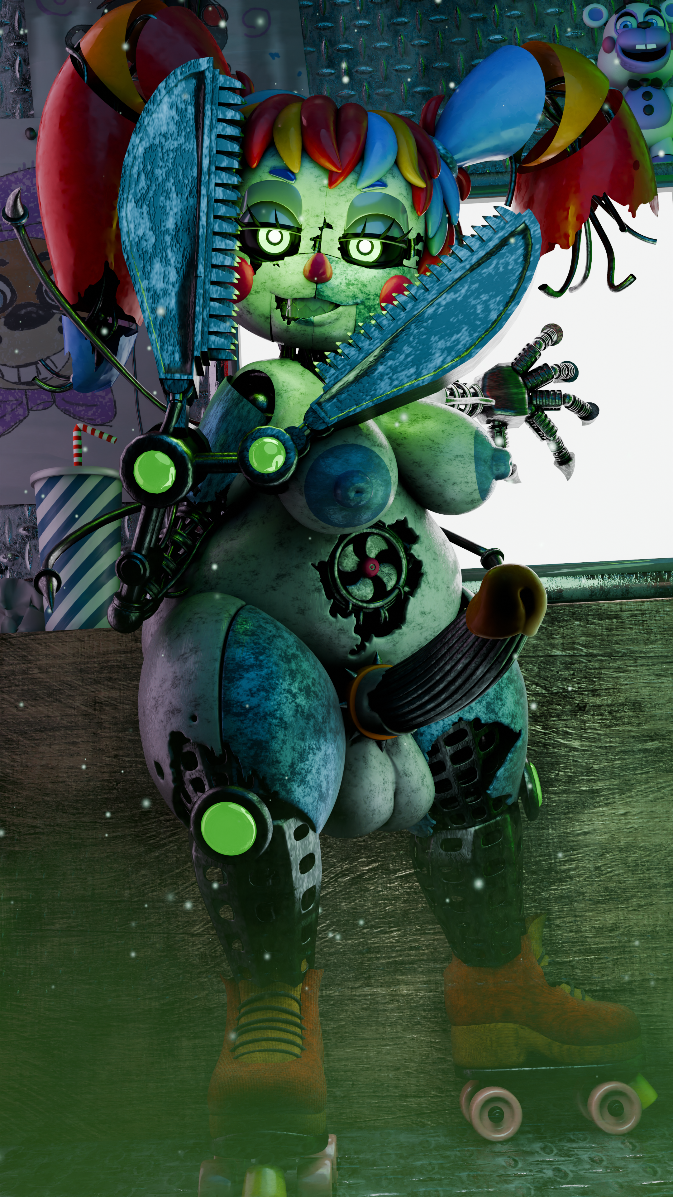 3d baby_(fnafsl) blender breasts circus_baby circus_baby_(fnaf) circus_booby female five_nights_at_freddy's fully_naked futa_only futanari intersex jordevoir naked panties_down robot robot_girl scrap_baby scrap_baby_(fnaf) scrap_booby shortstack solo solo_futa withered