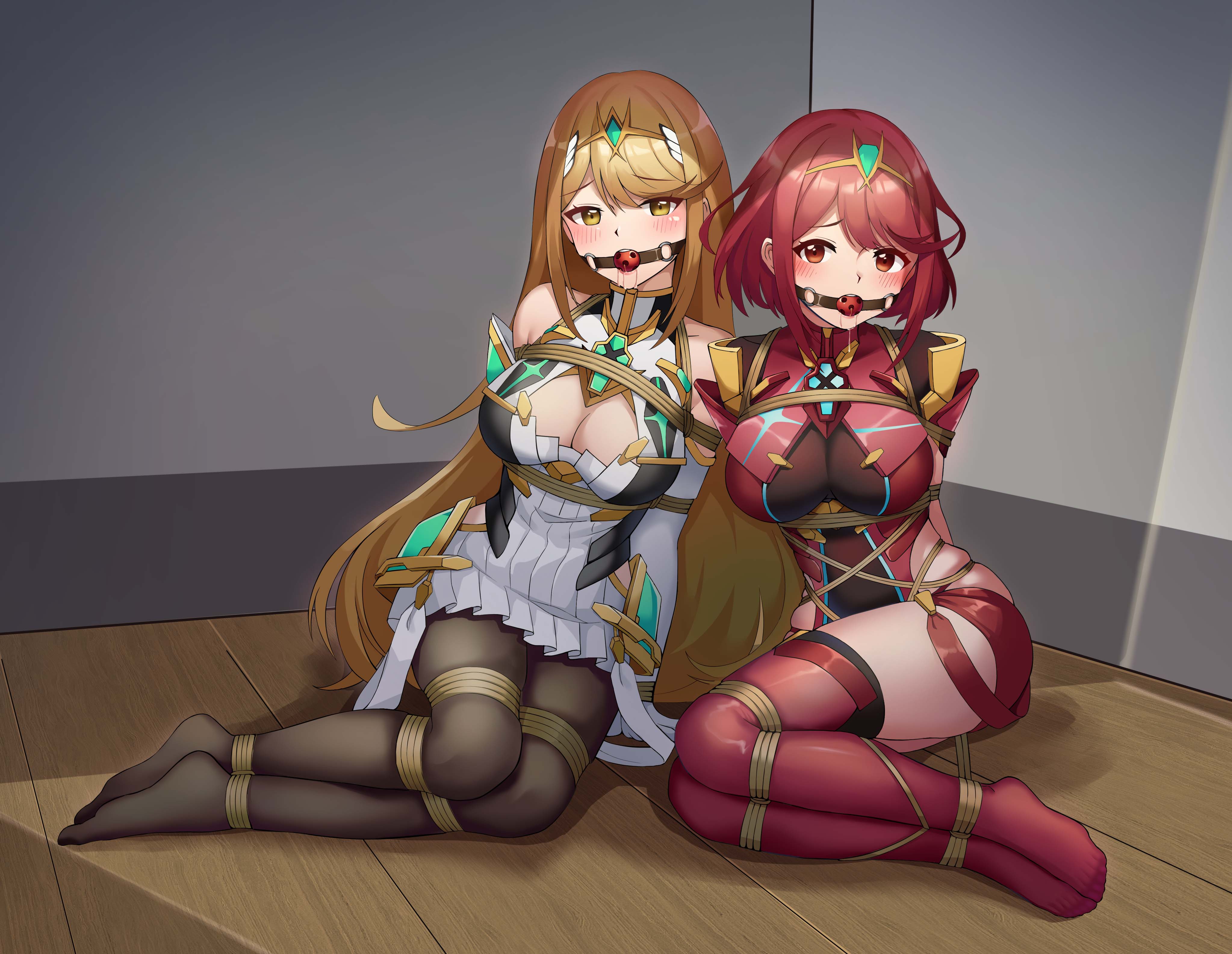 Pyra and mythra tied up
