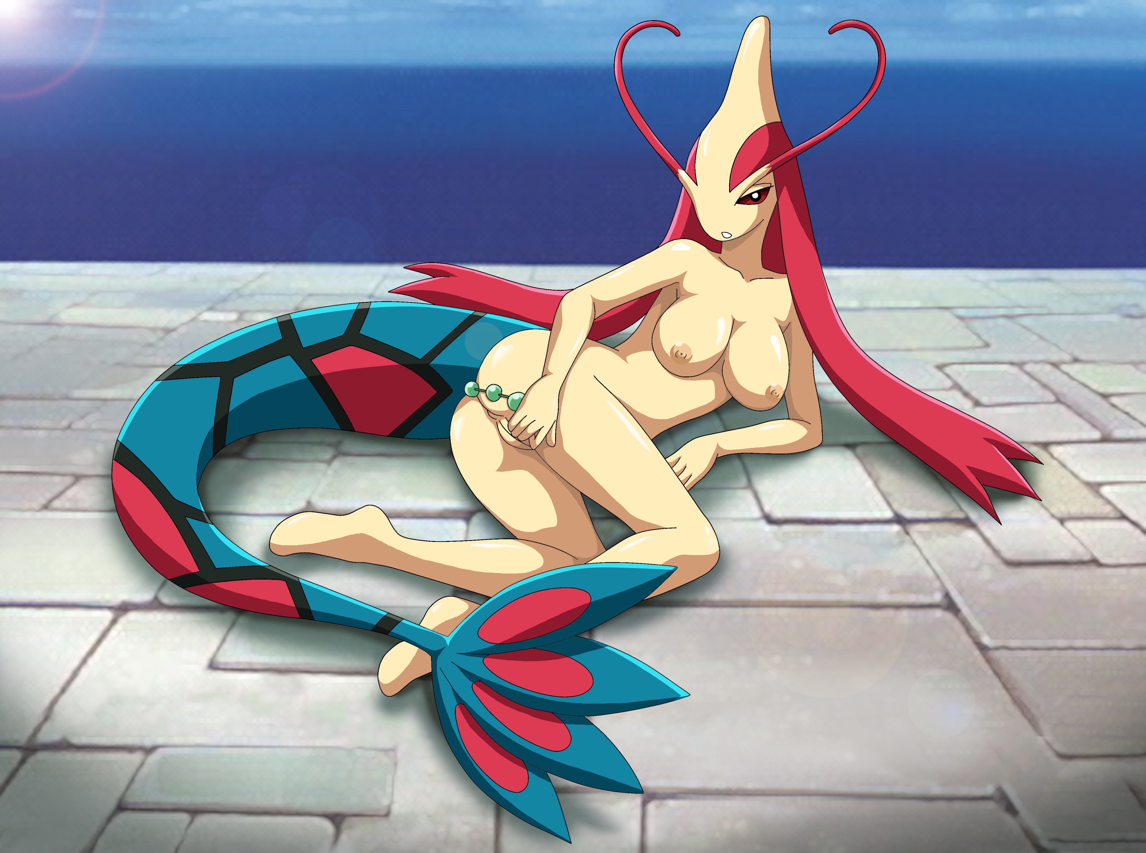 milotic, game freak, pokemon rse, pokepornlive, anal beads, ass, breasts, n...