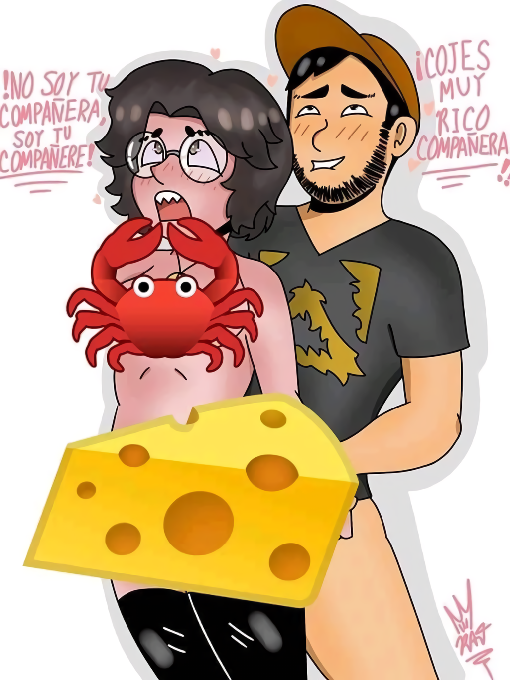 sorry, censored, meme, tagme, 1boy, 1boy1girl, 1girls, ahe gao, anal, andra escamilla, beard, biting lip, biting own lip, black eyes, black hair, black socks, blush, bottomless, breasts, cap, censored breasts, censored pussy, cheese, collar, companiere, crab, duo, female, female penetrated, from behind, funny, glasses, hat, human, long socks, male, male/female, male penetrating, male penetrating female, max carvajal, motoanexo, naked, no visible genitalia, nude, pantsless, partially clothed, partially nude, sex, shirt, short hair, socks, spanish, squint, straight, t-shirt, topless, topwear, 