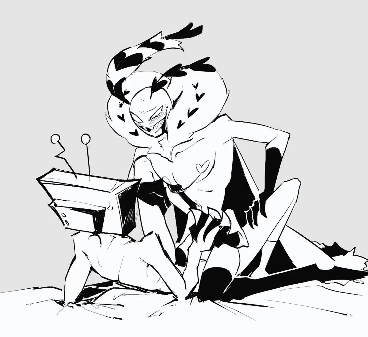 2024 animated artist_request demon demon_boy demon_humanoid gay hazbin_hotel humanoid male moth valentino_(hazbin_hotel) vox_(hazbin_hotel)