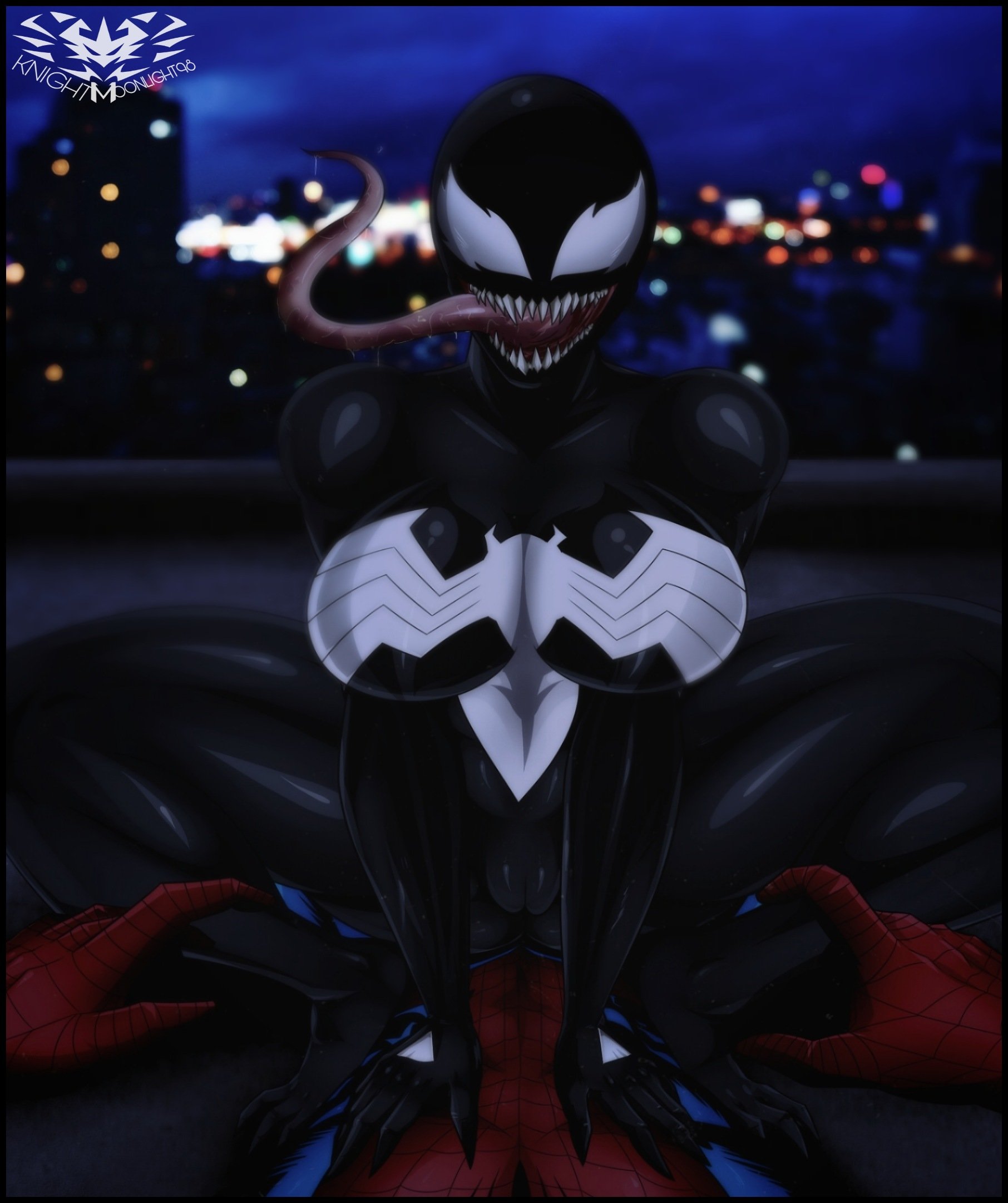 knightmoonlight98, peter parker, she-venom, spider-man, venom, marvel, marv...