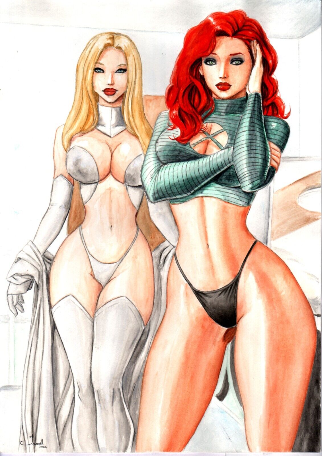 Rule34 - If it exists, there is porn of it / ed benes studio, israel  (artist), emma frost, hellfire club, jean grey, marvel girl, white queen /  6155801