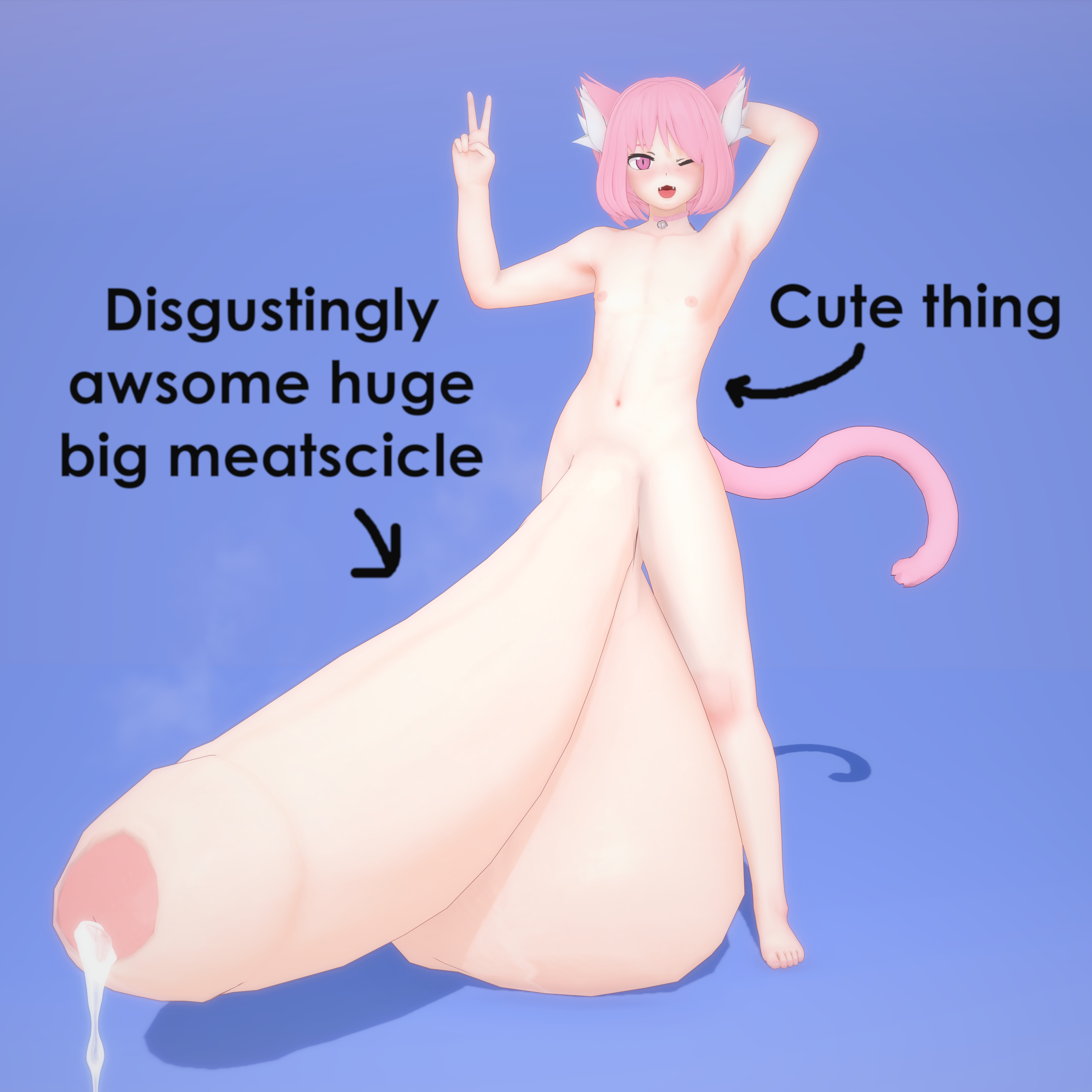1boy adrian_(tightertemp) animal_ears balls balls_bigger_than_torso balls_on_floor ballsack big_balls blush brat cat_boy cat_ears cat_tail catboy cum cute dripping dripping_cum feline femboy femboy_focus femboy_only flat_chest gay gigantic_penis ginormous_penis grin huge_cock humongous_cock hung hung_bottom hung_femboy hung_trap hyper hyper_balls hyper_penis koikatsu large_penis looking_at_viewer male male_only massive_balls massive_penis meme musk musk_clouds musky_cock otoko_no_ko peace_sign penis penis_bigger_than_body penis_longer_than_knee penis_touching_the_ground pink_eyes pink_hair plain_background small_but_hung smug solo solo_male text tightertemp trap twink wink winking winking_at_viewer