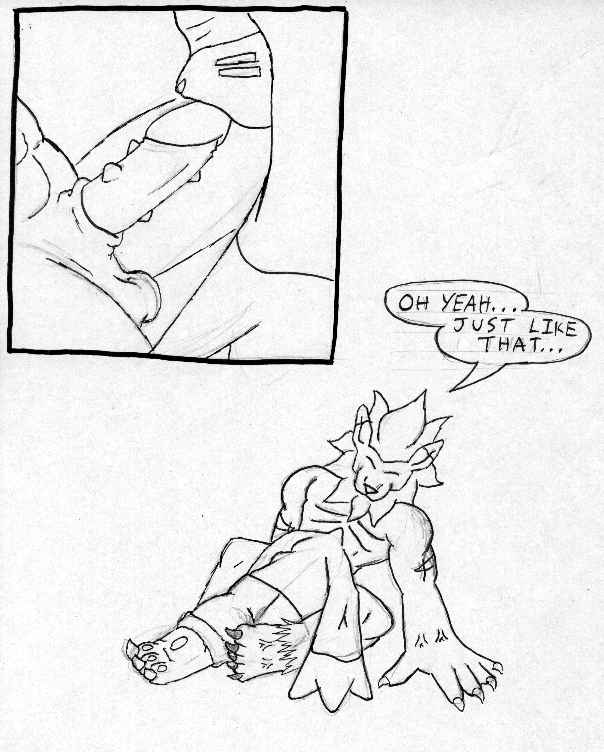 gargomon, leomon, digimon, comic, tagme, male only, 