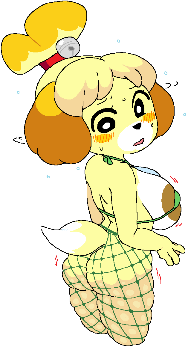 animal_crossing anthro anthrofied anthropomorphic areola areolae ass bell bell_collar blush bra breasts brown_nipples canine cassettedream collar dark_nipples doubutsu_no_mori dream-cassette edit female fishnet fishnet_legwear fishnets green_bra hoshime isabelle_(animal_crossing) micro_bra mob_face nervous nintendo open_mouth shizue_(doubutsu_no_mori) simple_eyes skindentation tail transparent_background yellow_dog yellow_fur