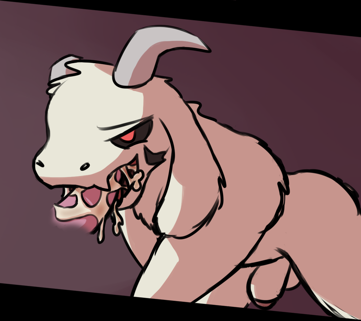 asriel dreemurr, undertale, simple background, balls, bent over, boss monster, caprine, cum, cum in mouth, cum inside, cum on penis, disembodied penis, duo, erection, fellatio, flaccid, fur, goat, horn, johnnoz, male, mammal, monster, oral, penis, sex, video games, white body, white fur, yaoi, 