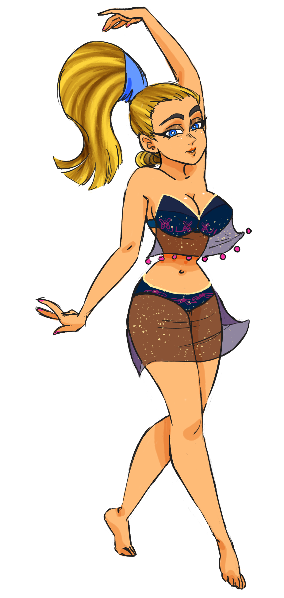 1girls arabian_clothes belly_dancer blue_bikini cartoon_network cryingcthulhu dancer female harem_girl harem_girls_(aladdin)_(cosplay) hourglass_figure lindsay_(tdi) ponytail teletoon total_drama_(series) total_drama_island