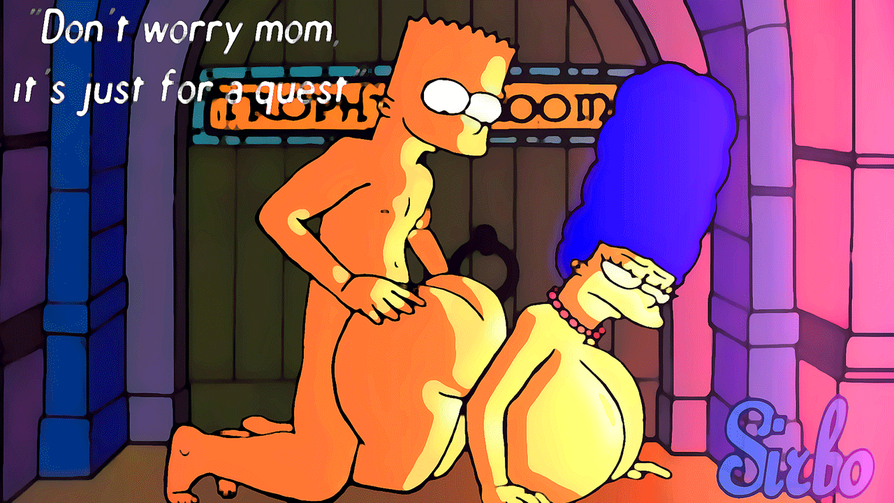 sirbo, bart simpson, marge simpson, the simpsons, animated, 1male, big ass,...