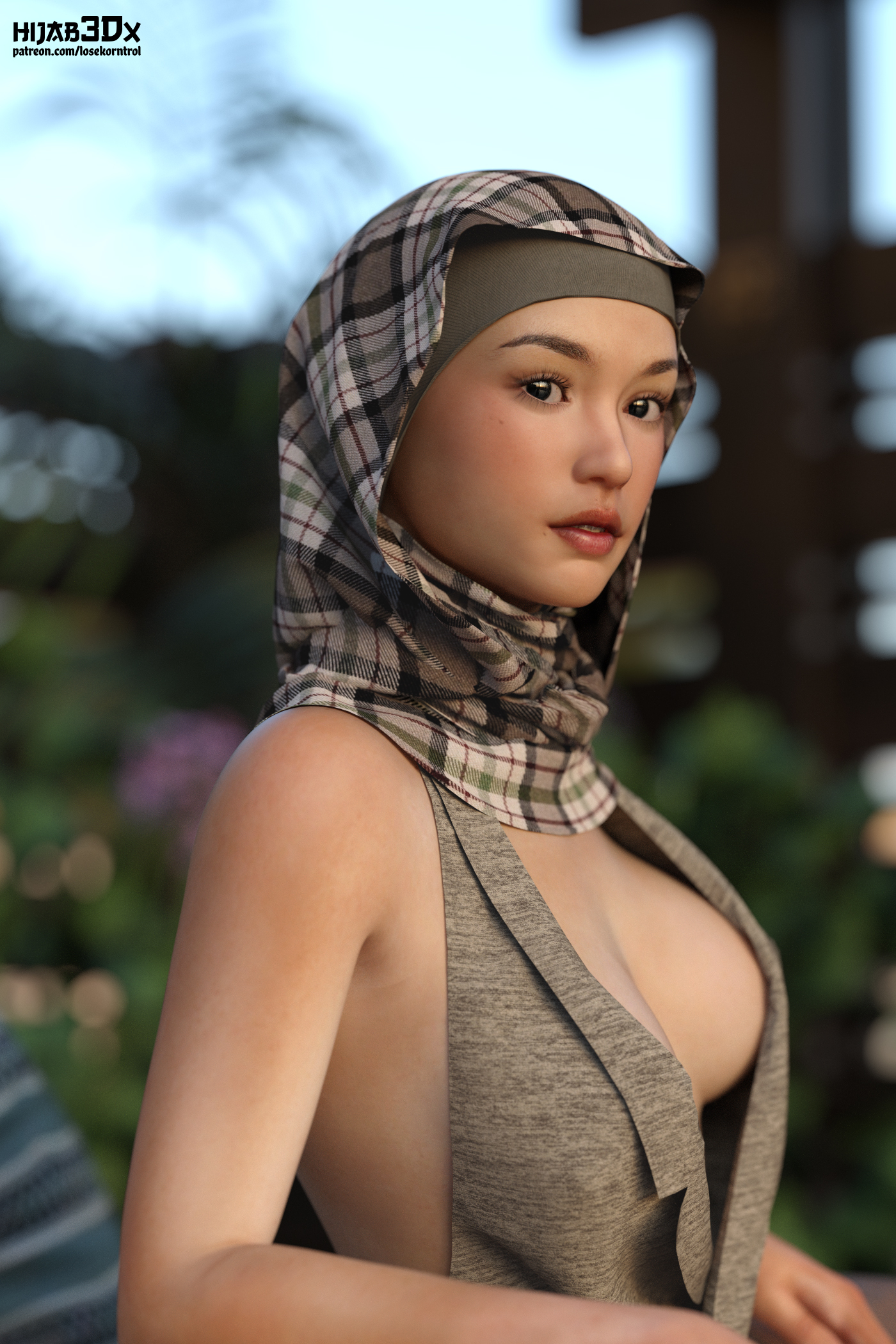 ...(website), 2020, 3d, 1girls, brown eyes, clothed, clothing, depth of fie...