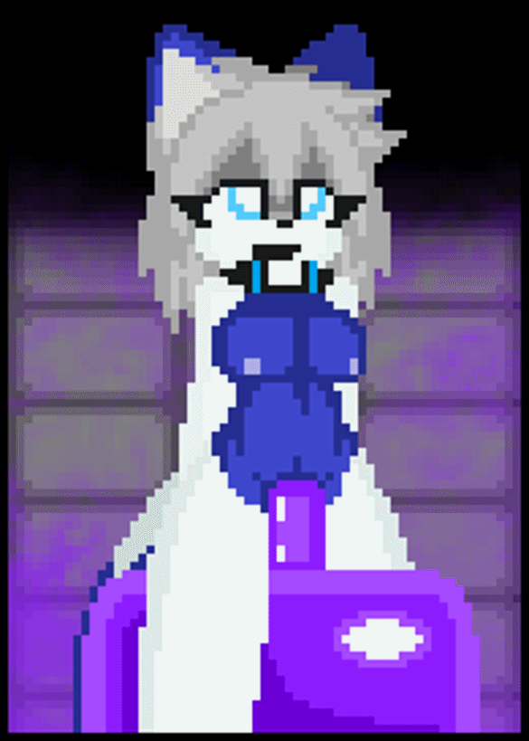 animated fan_character female fox_girl gif mary_the_cobalt_fox mobian_(species) pixel_animation pixel_art slime_monster slime_penetration slime_tentacle sonic_(series) tentacle