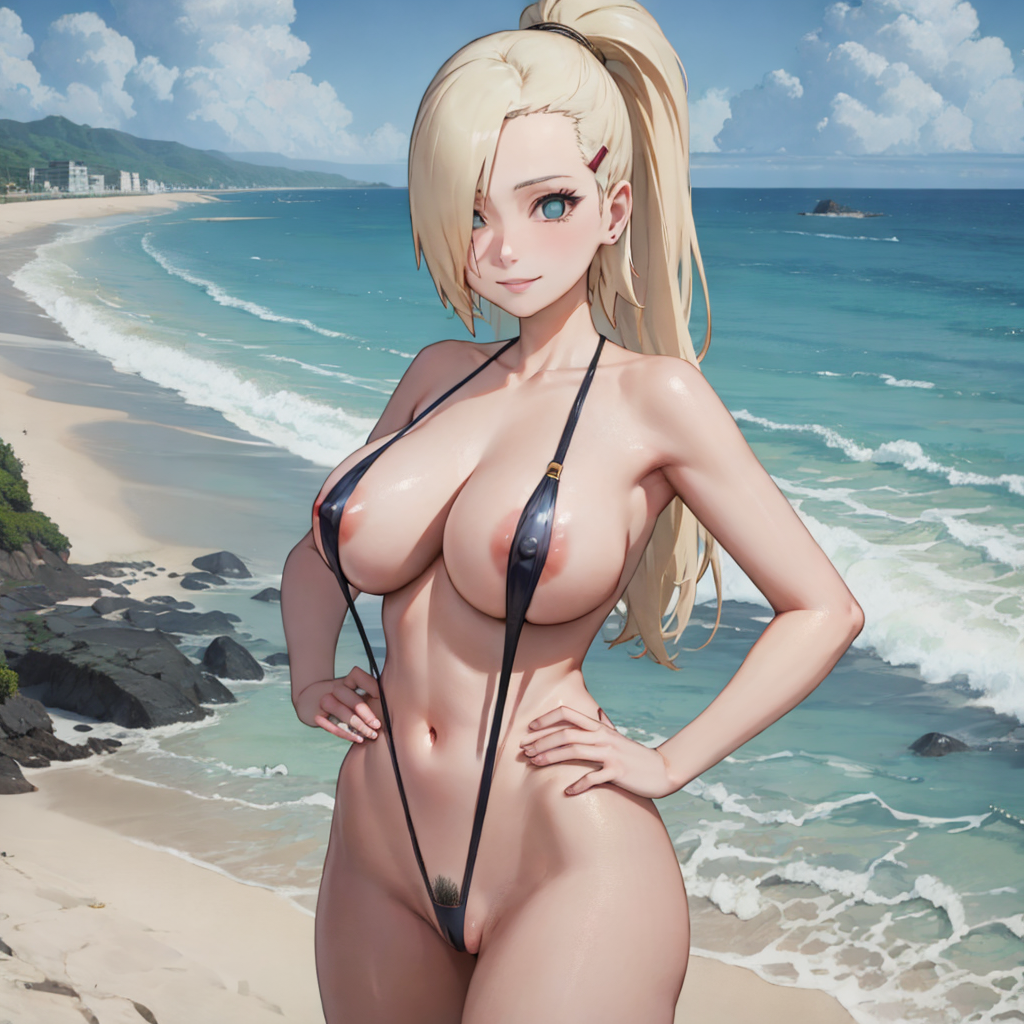 Порно на пляже аниме фото 54