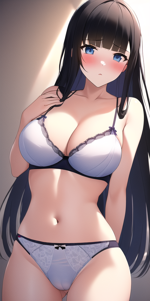 shiba miyuki, mahouka koukou no rettousei, ai generated, black hair, blue eyes, blush, breasts, completely nude, embarrassed, hips, naked, nude, pussy, stable diffusion, thighs, 