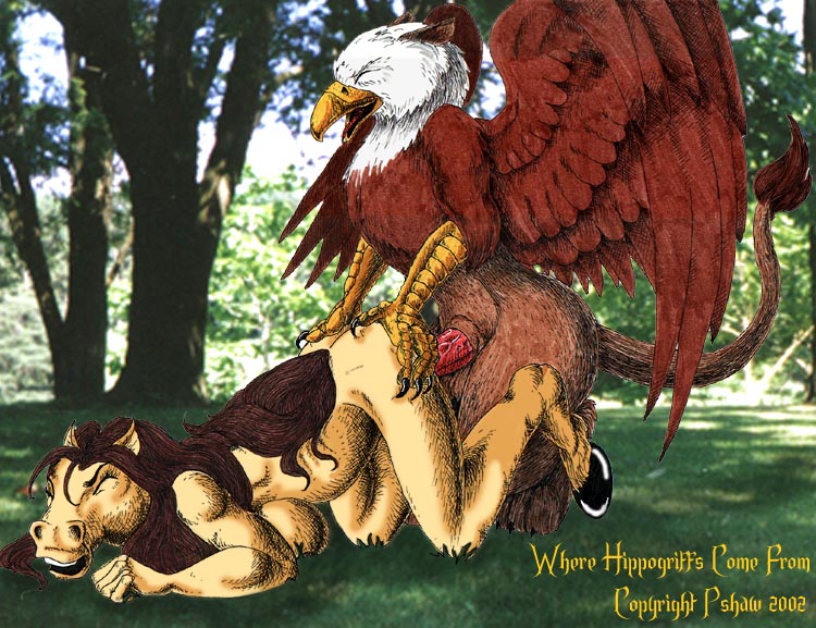 pshaw, 2002, ass up, avian, breasts, eyess closed, female, from behind, gryphon, male, penetration, penis, sex, sideboob, straight, vaginal penetration, 