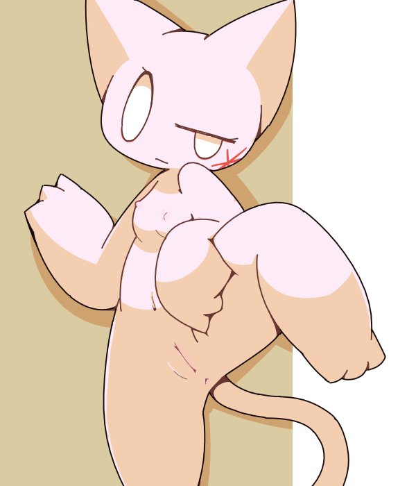 shii, 2ch, feline, female, furry, pussy, solo, spread pussy, white eyes, 