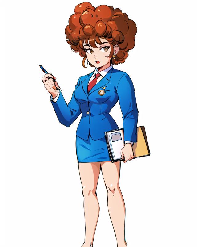 dragon ball, dragon ball z, tagme, ai generated, clipboard, cynthia (dragon ball), female, human, solo, 