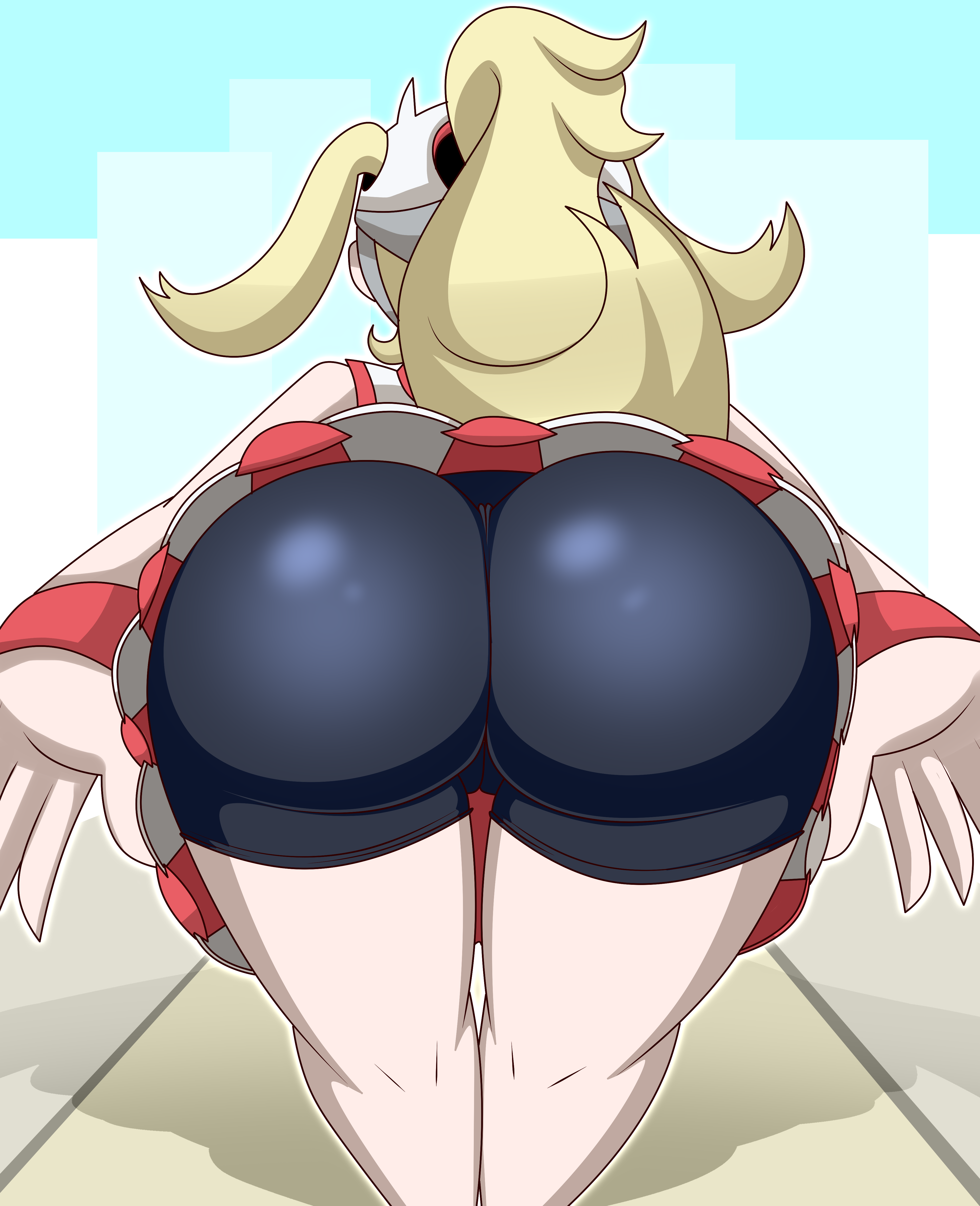 korrina (pokemon), nintendo, pokemon xy, 1girls, ass, ass focus, big ass, b...