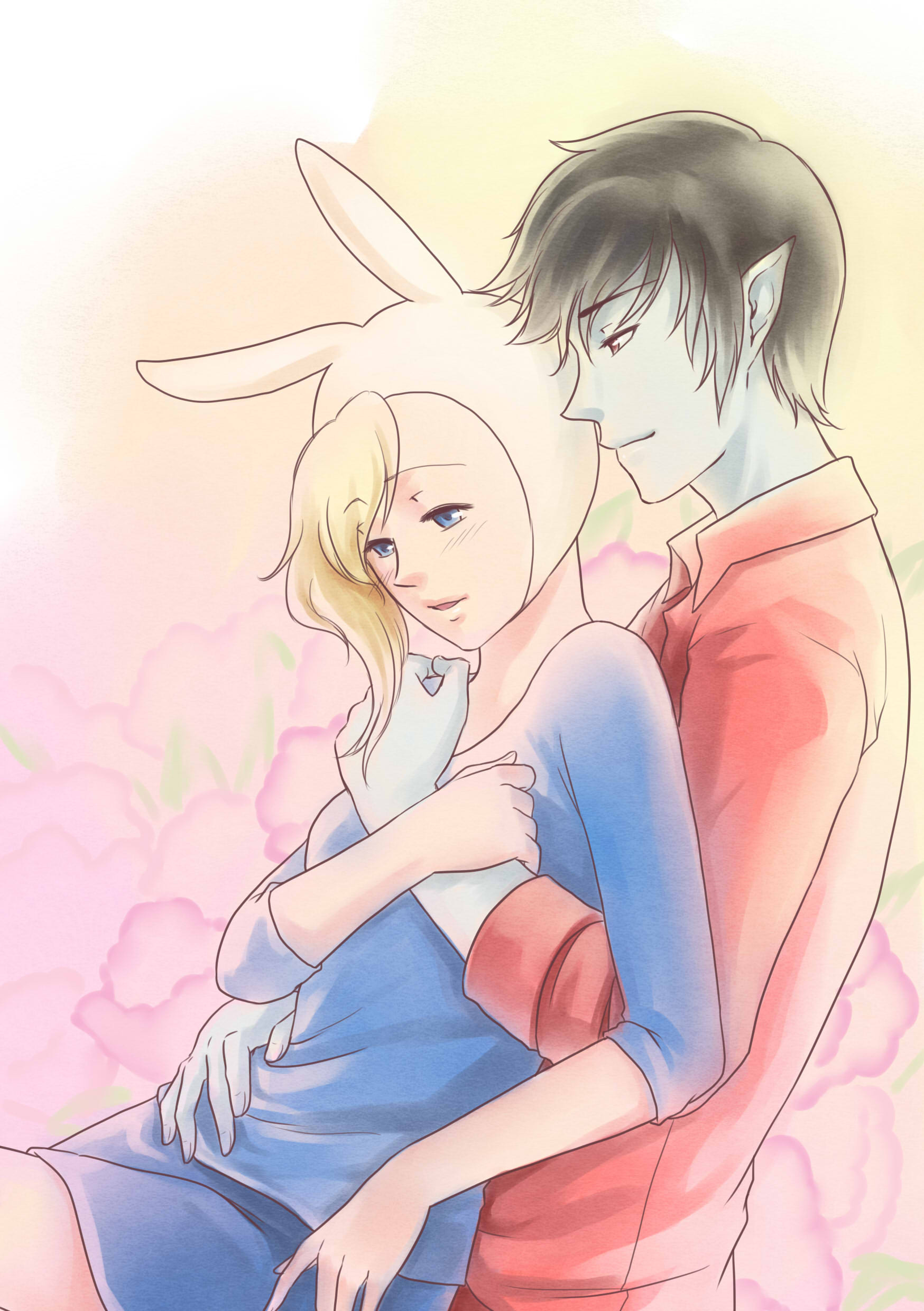 fangcovenly, fionna the human girl, marshall lee, <b>adventure</b> <b>time</b>, cartoon n...