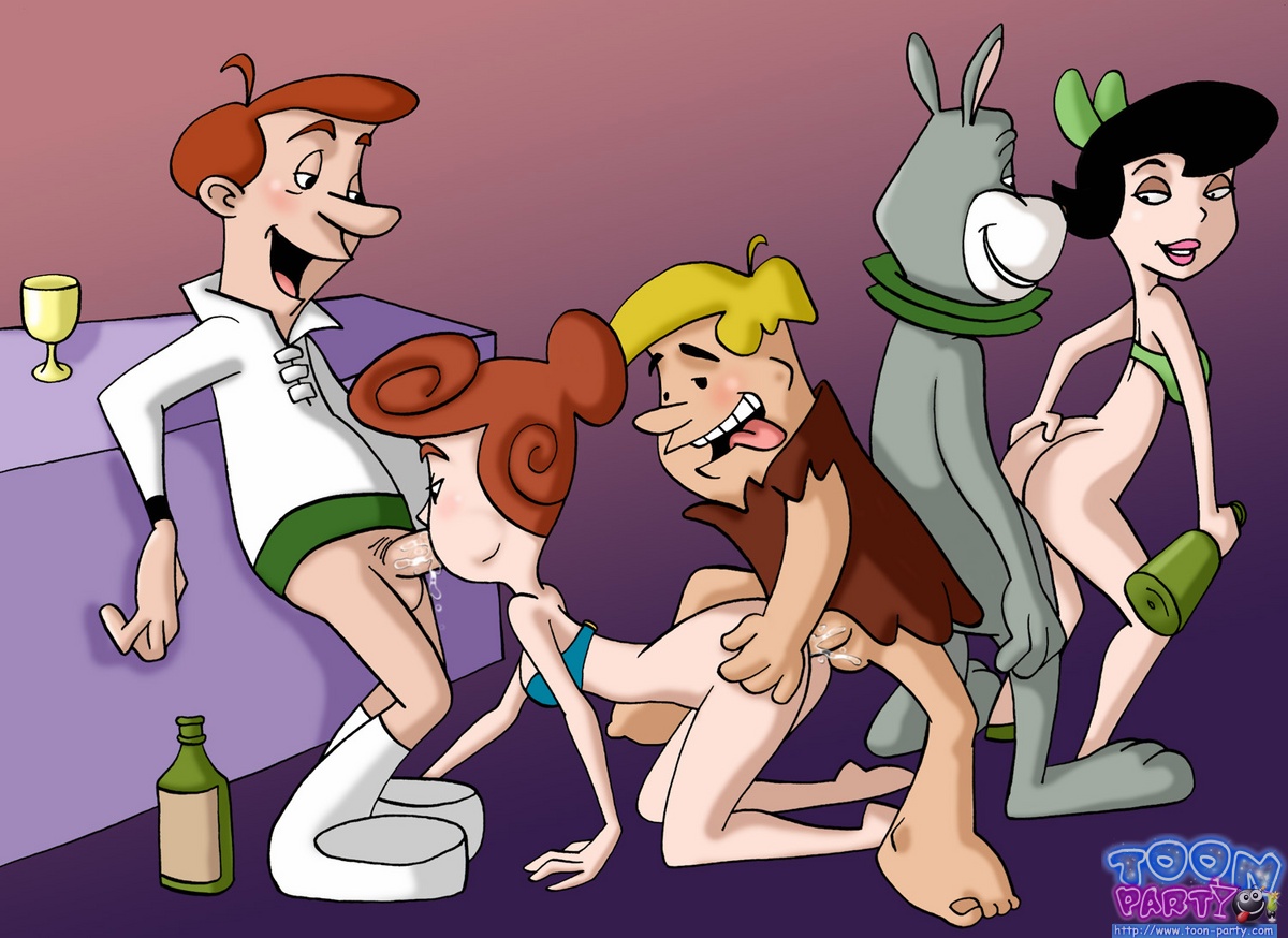 Rule34 - If it exists, there is porn of it / toon-party, astro, barney  rubble, betty rubble, george jetson, wilma flintstone / 106485