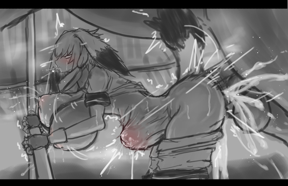 canvassolaris, shoebill (kemono friends), kemono friends, horse, horsecock, stomach bulge, zoophilia, 