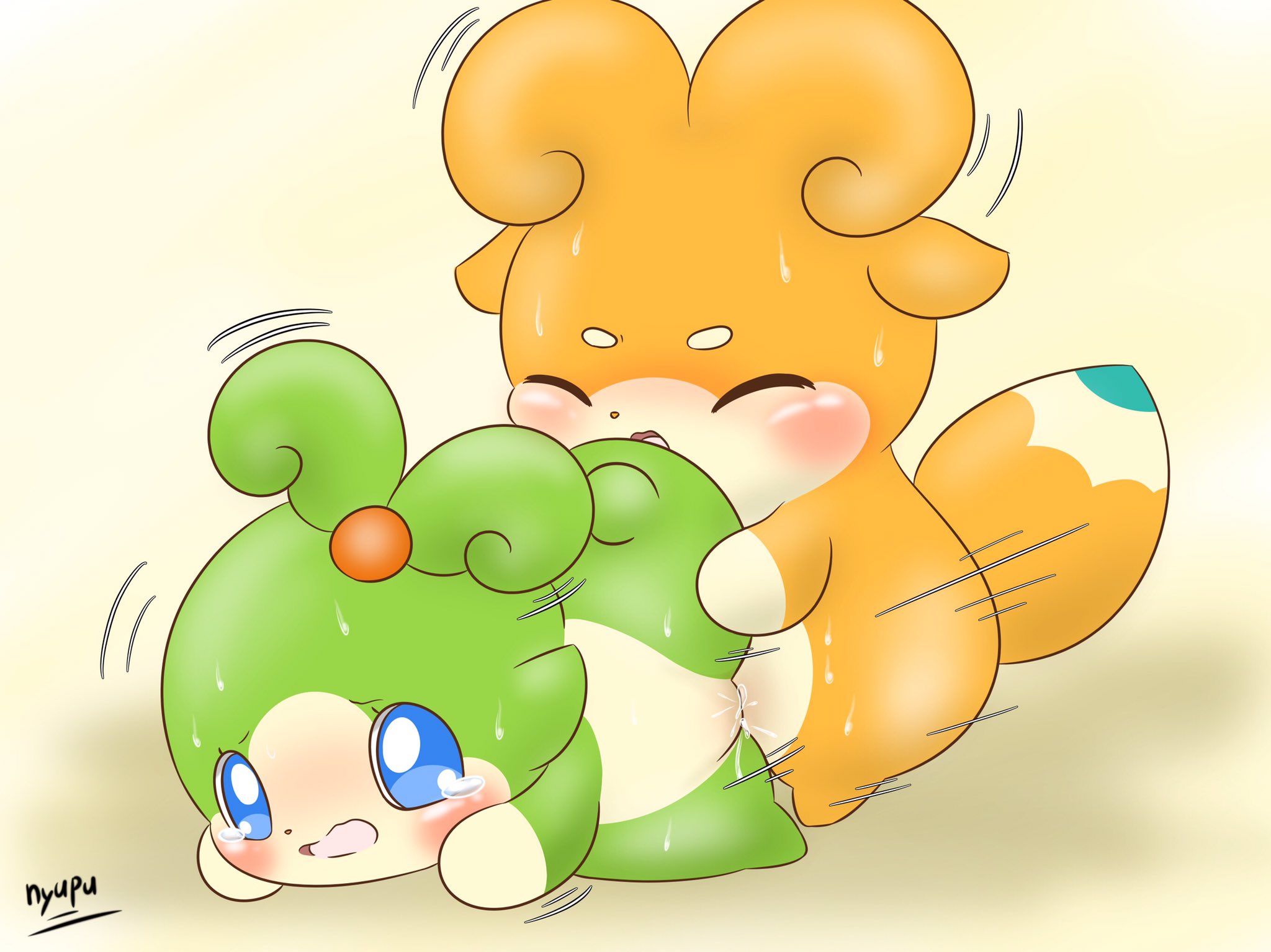 cocotama, highres, anthro, blush, carla (cocotama), duo, female, luckytama, male, nude, nyupu, open mouth, penetration, pussy, pussy juice, semi-anthro, sex, signature, straight, sweat, tears, vaginal penetration, 
